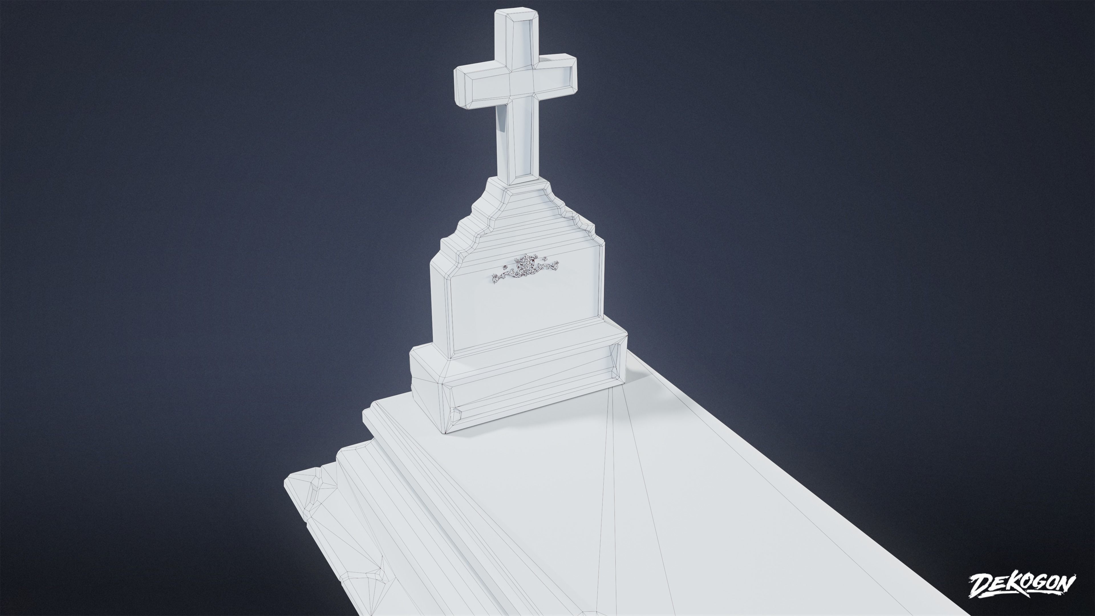 CEMETERY - Grave 06 - LOW POLY Low-poly 3D model_7
