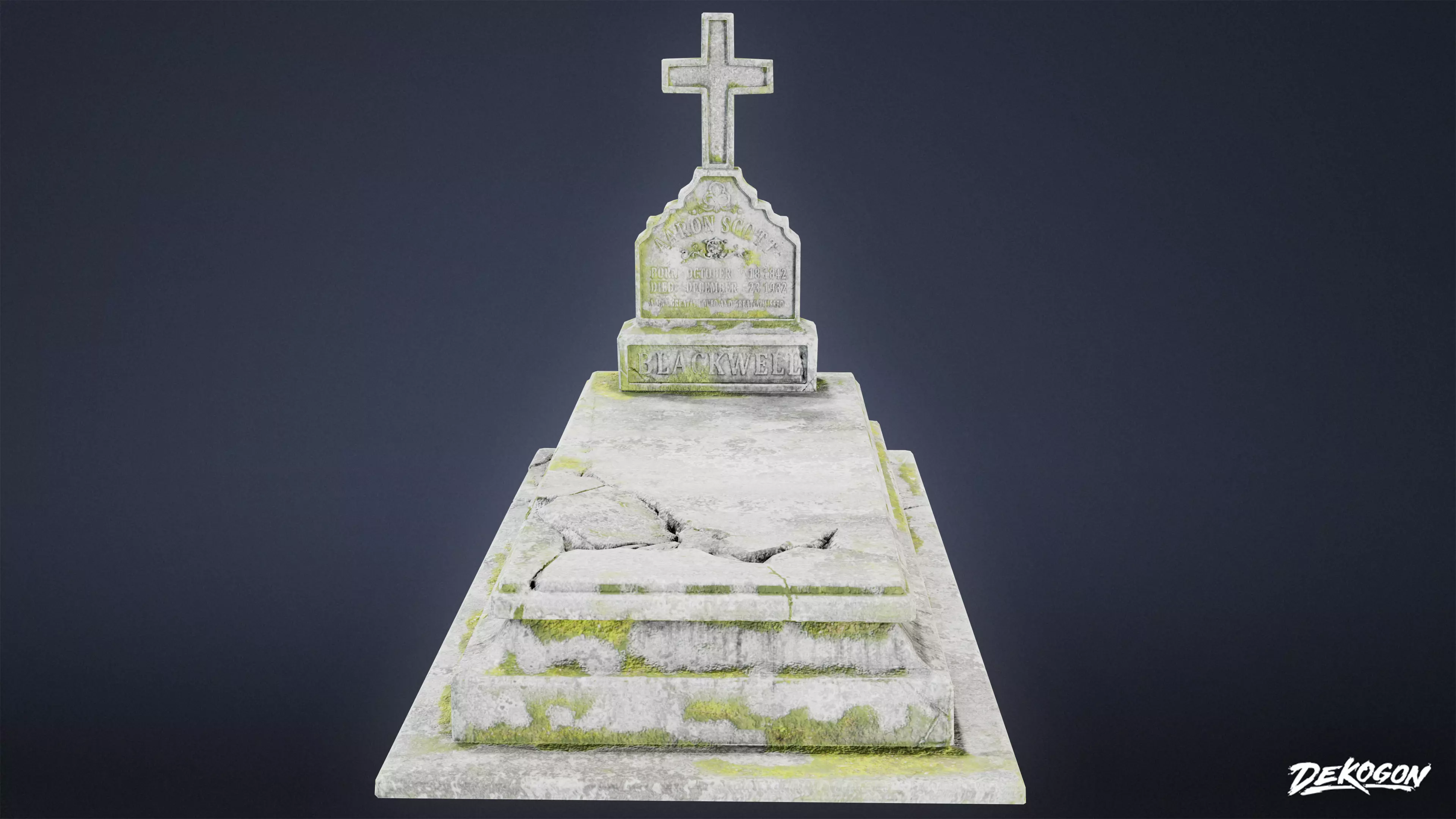 CEMETERY - Grave 06 - LOW POLY Low-poly 3D model_0