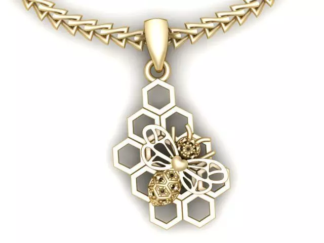 Honey Pendant 3d Printable model 3D print model_0