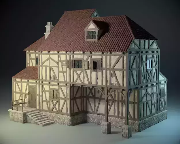 Medieval House 01 Game Ready