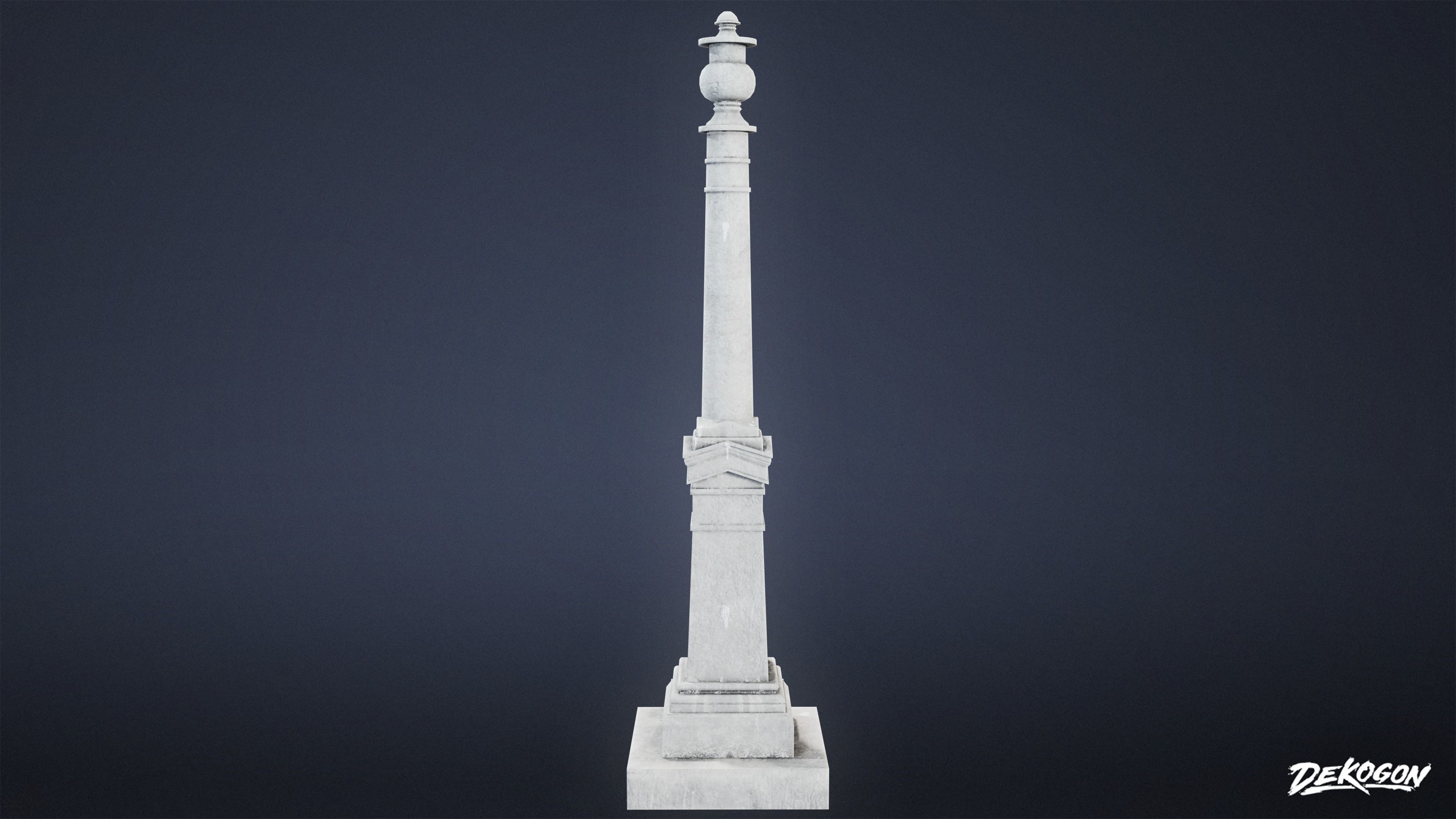 CEMETERY - Grave Marker 02 - LOW POLY Low-poly 3D model_3