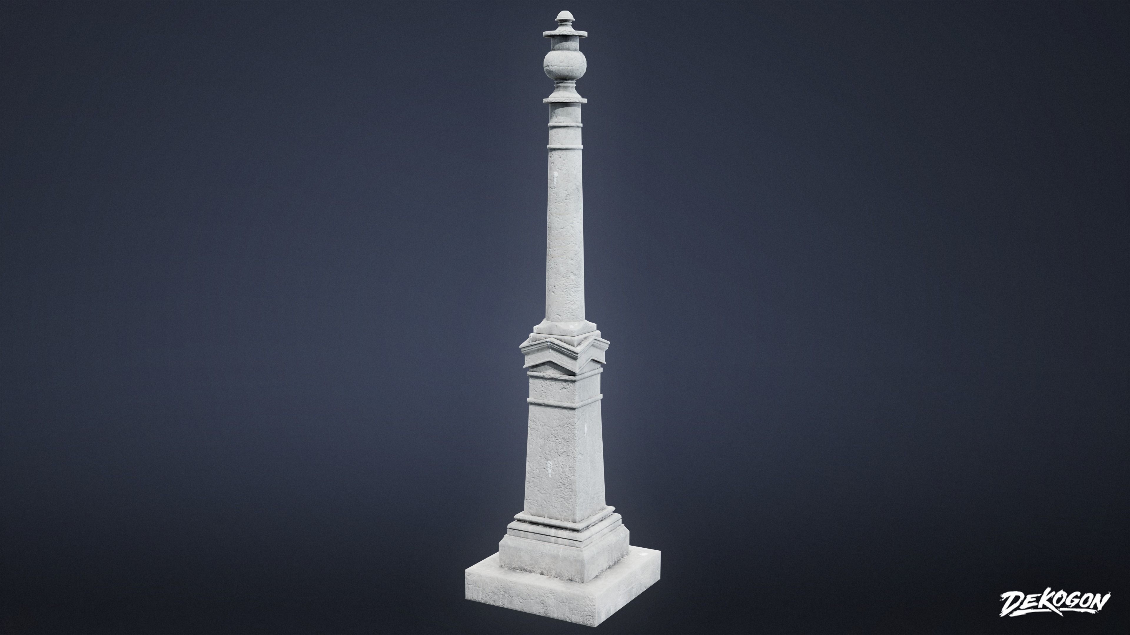 CEMETERY - Grave Marker 02 - LOW POLY Low-poly 3D model_2