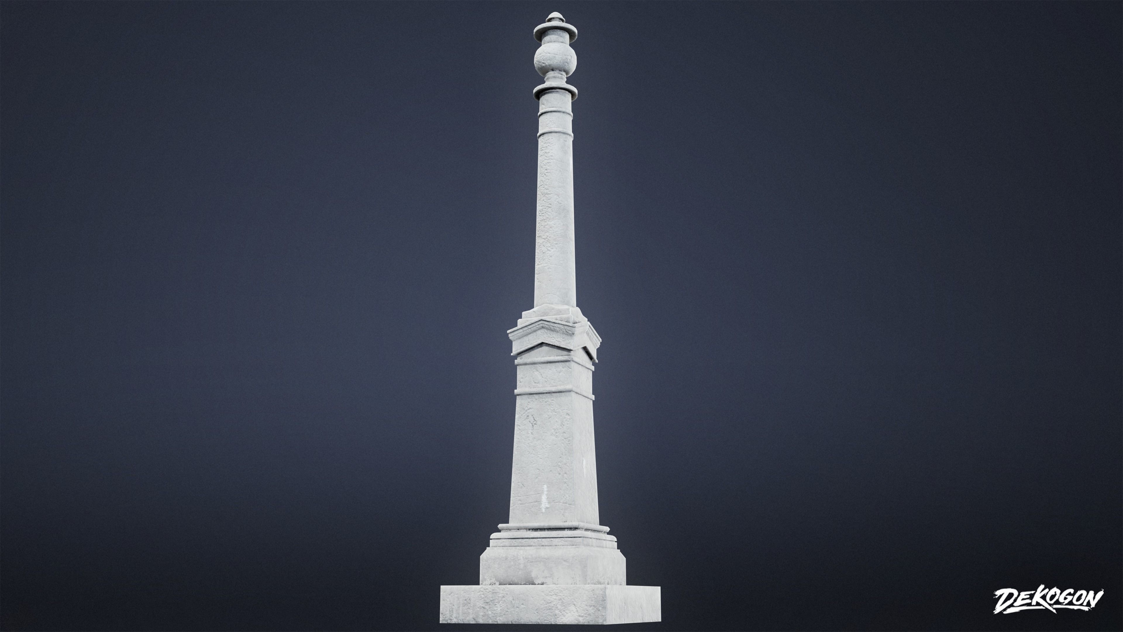 CEMETERY - Grave Marker 02 - LOW POLY Low-poly 3D model_6