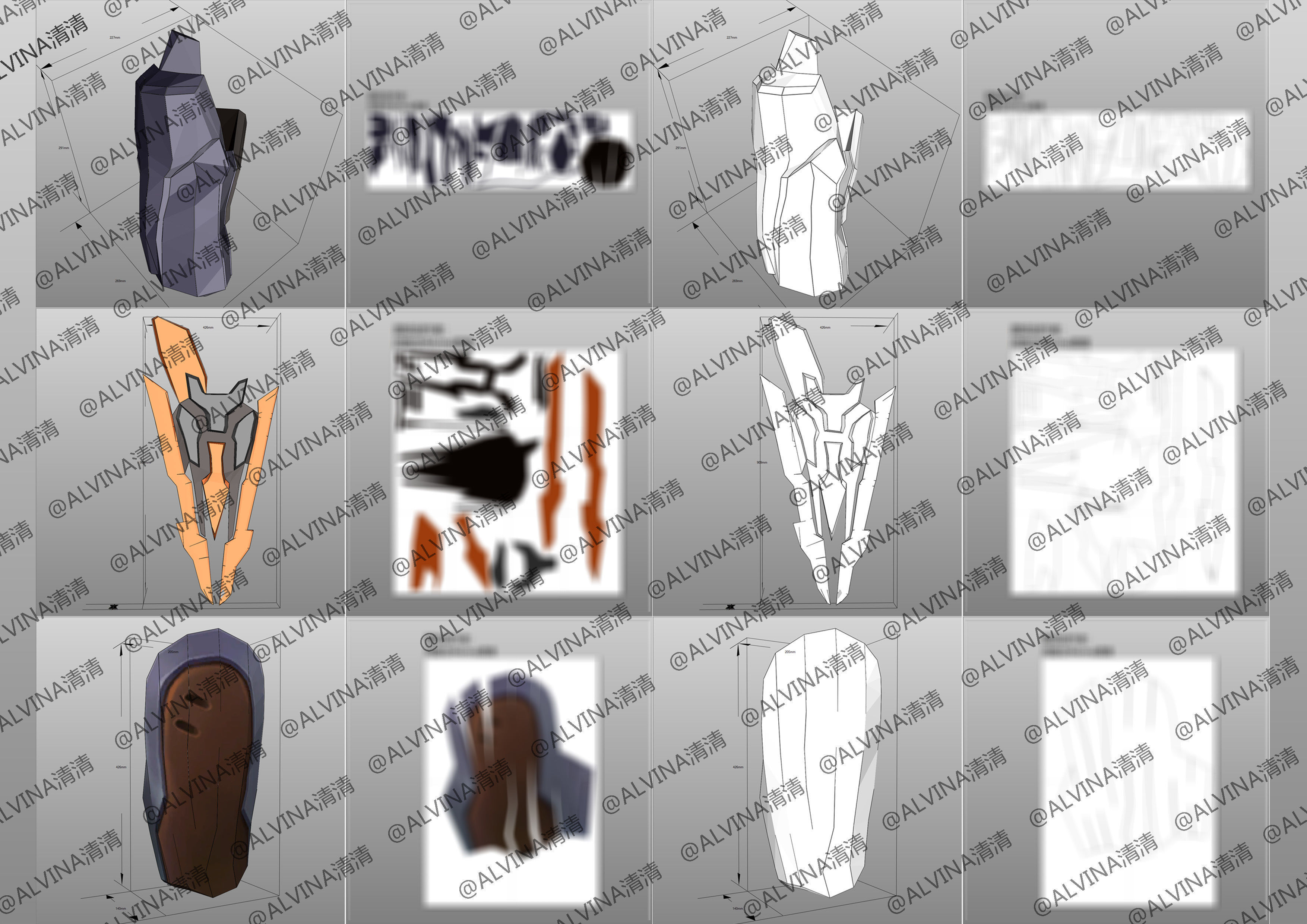 Ultimate PROJECT Zed Armor - DIY Cosplay Pepakura Foam Template Low-poly 3D model_6