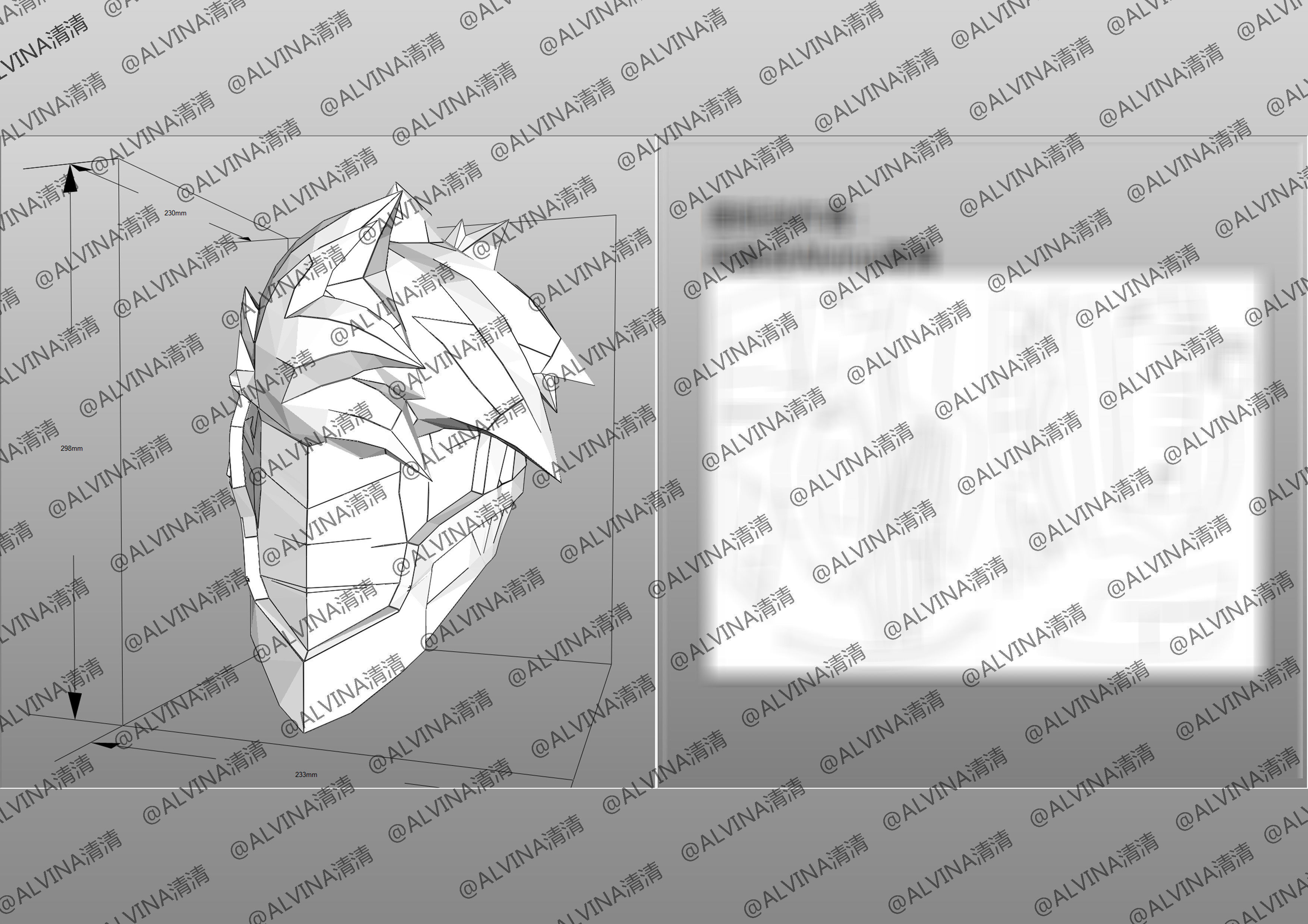 Ultimate PROJECT Zed Armor - DIY Cosplay Pepakura Foam Template Low-poly 3D model_15