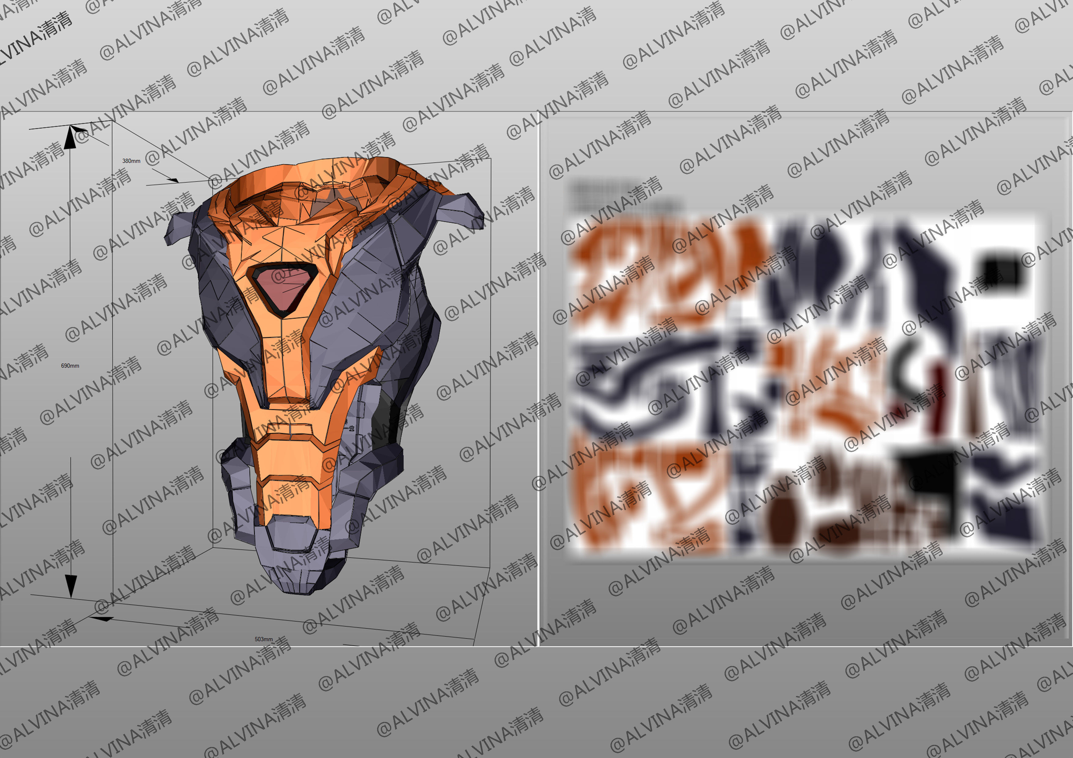 Ultimate PROJECT Zed Armor - DIY Cosplay Pepakura Foam Template Low-poly 3D model_18