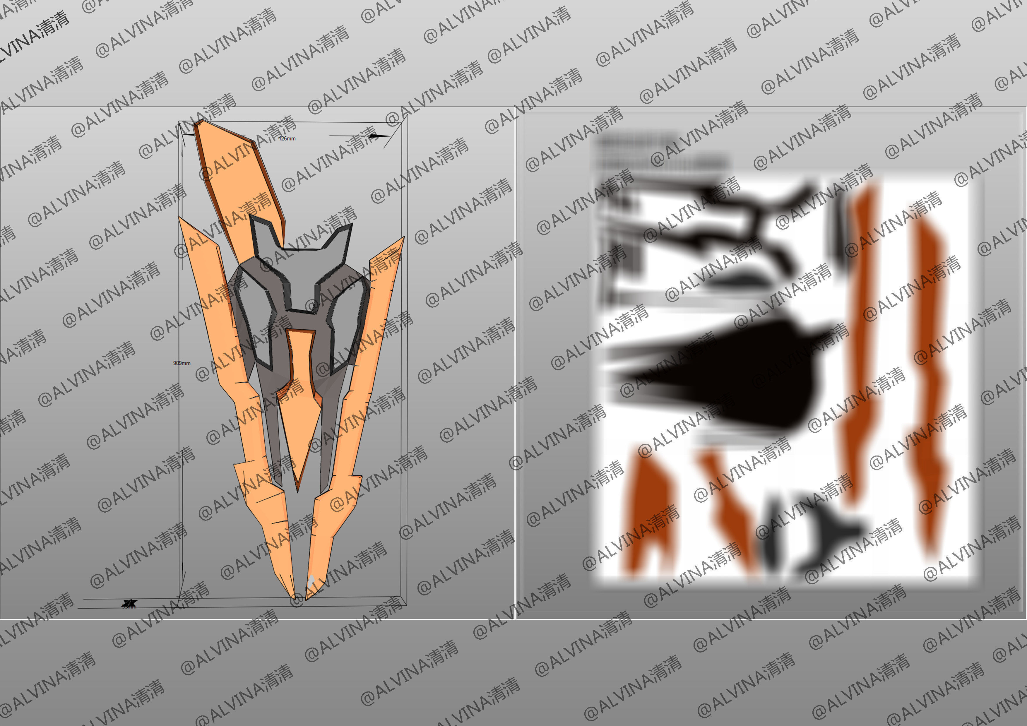 Ultimate PROJECT Zed Armor - DIY Cosplay Pepakura Foam Template Low-poly 3D model_28