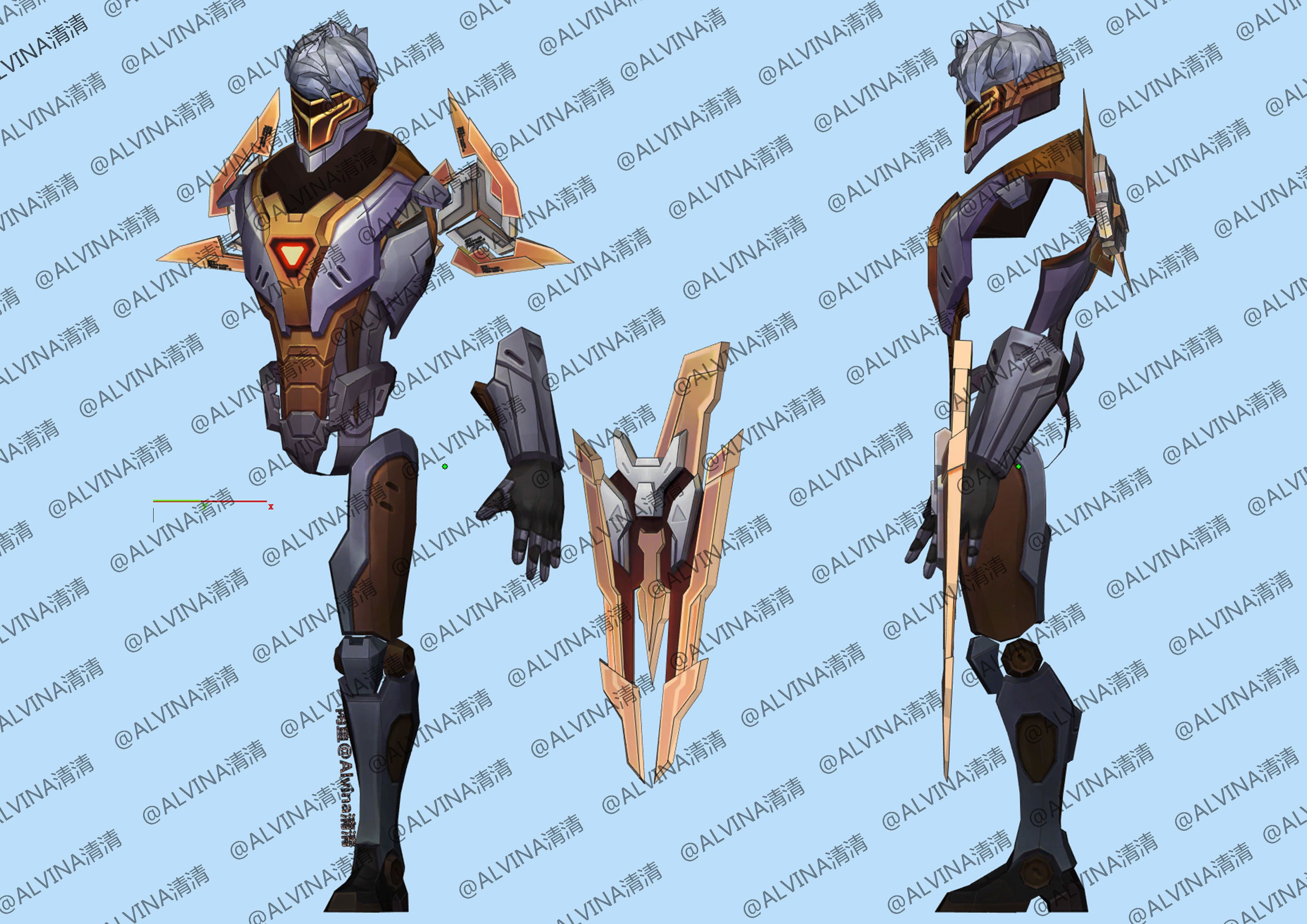 Ultimate PROJECT Zed Armor - DIY Cosplay Pepakura Foam Template Low-poly 3D model_1