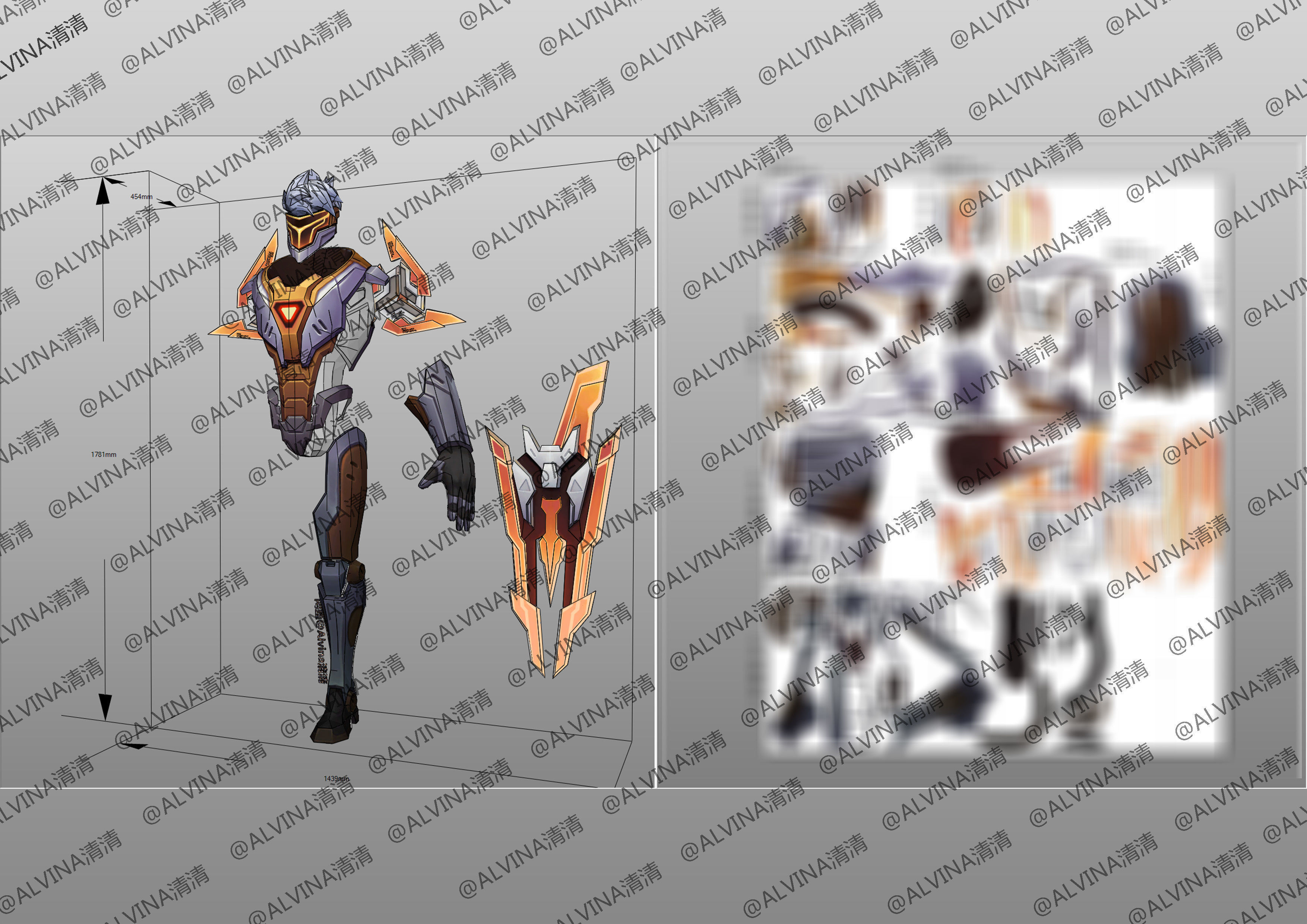 Ultimate PROJECT Zed Armor - DIY Cosplay Pepakura Foam Template Low-poly 3D model_8