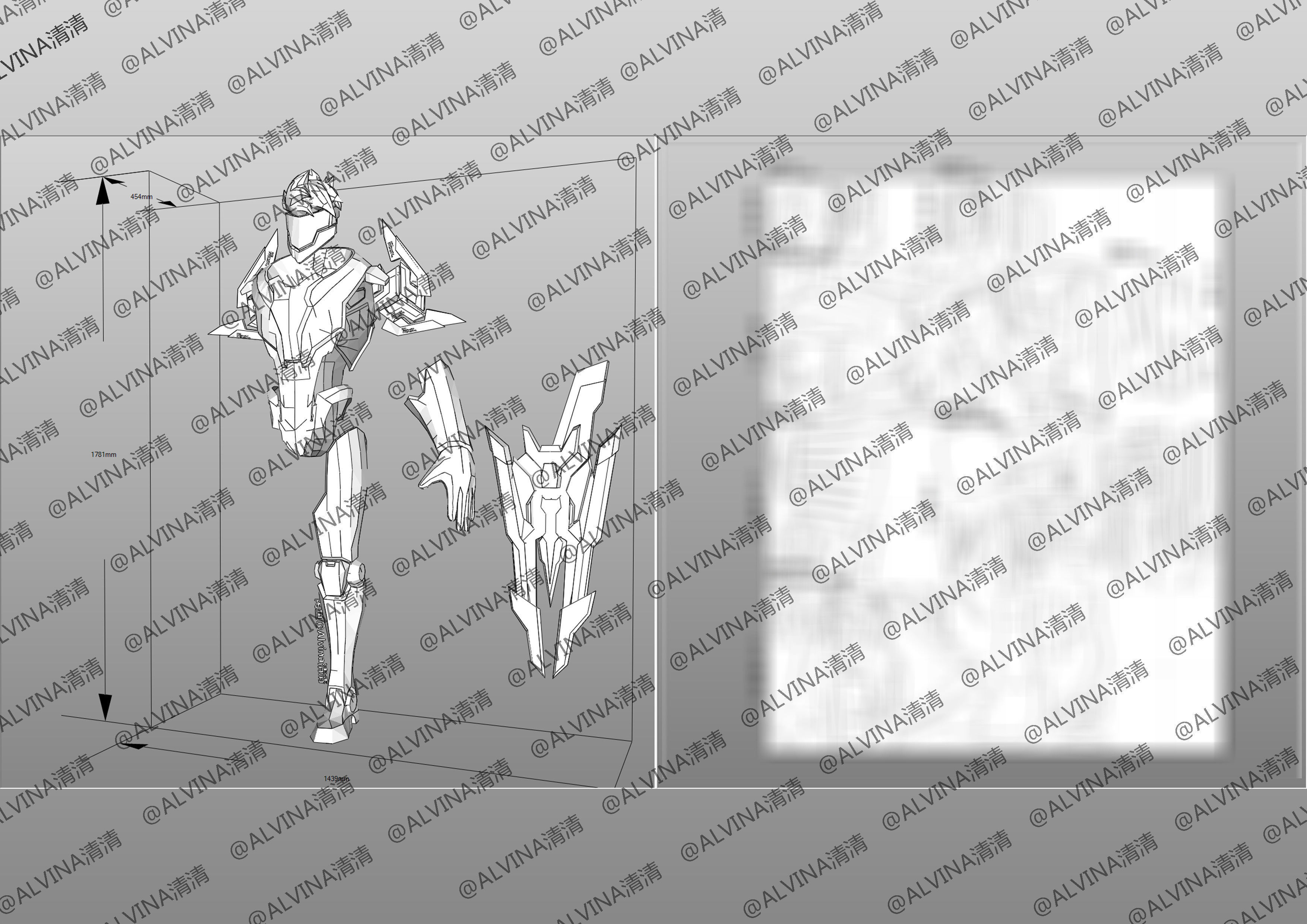 Ultimate PROJECT Zed Armor - DIY Cosplay Pepakura Foam Template Low-poly 3D model_9