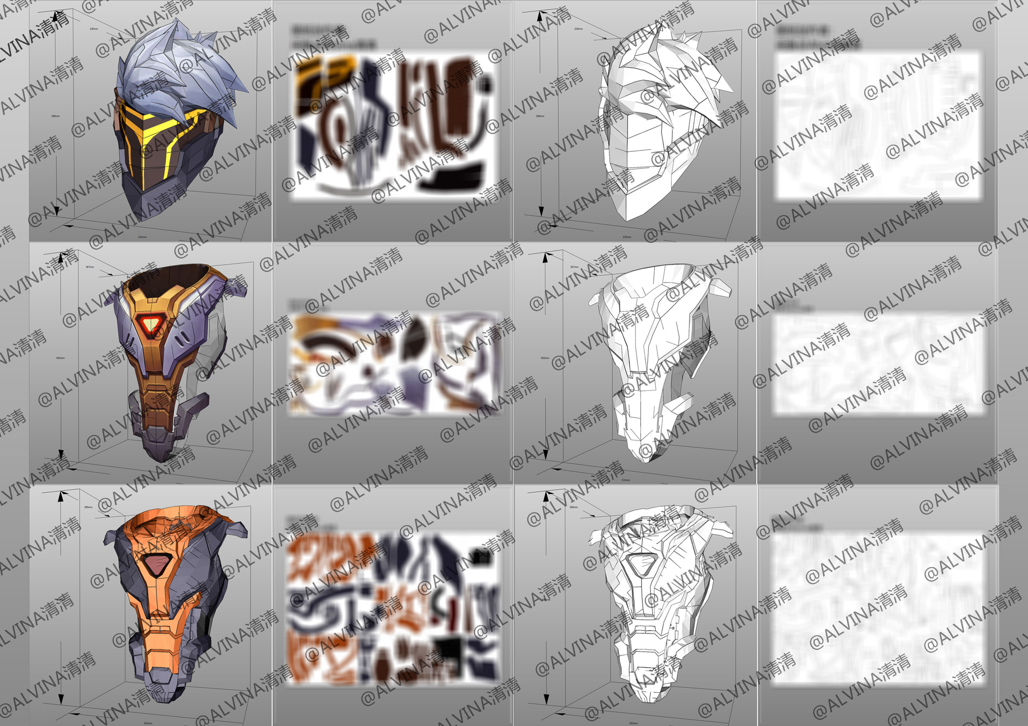 Ultimate PROJECT Zed Armor - DIY Cosplay Pepakura Foam Template Low-poly 3D model_4