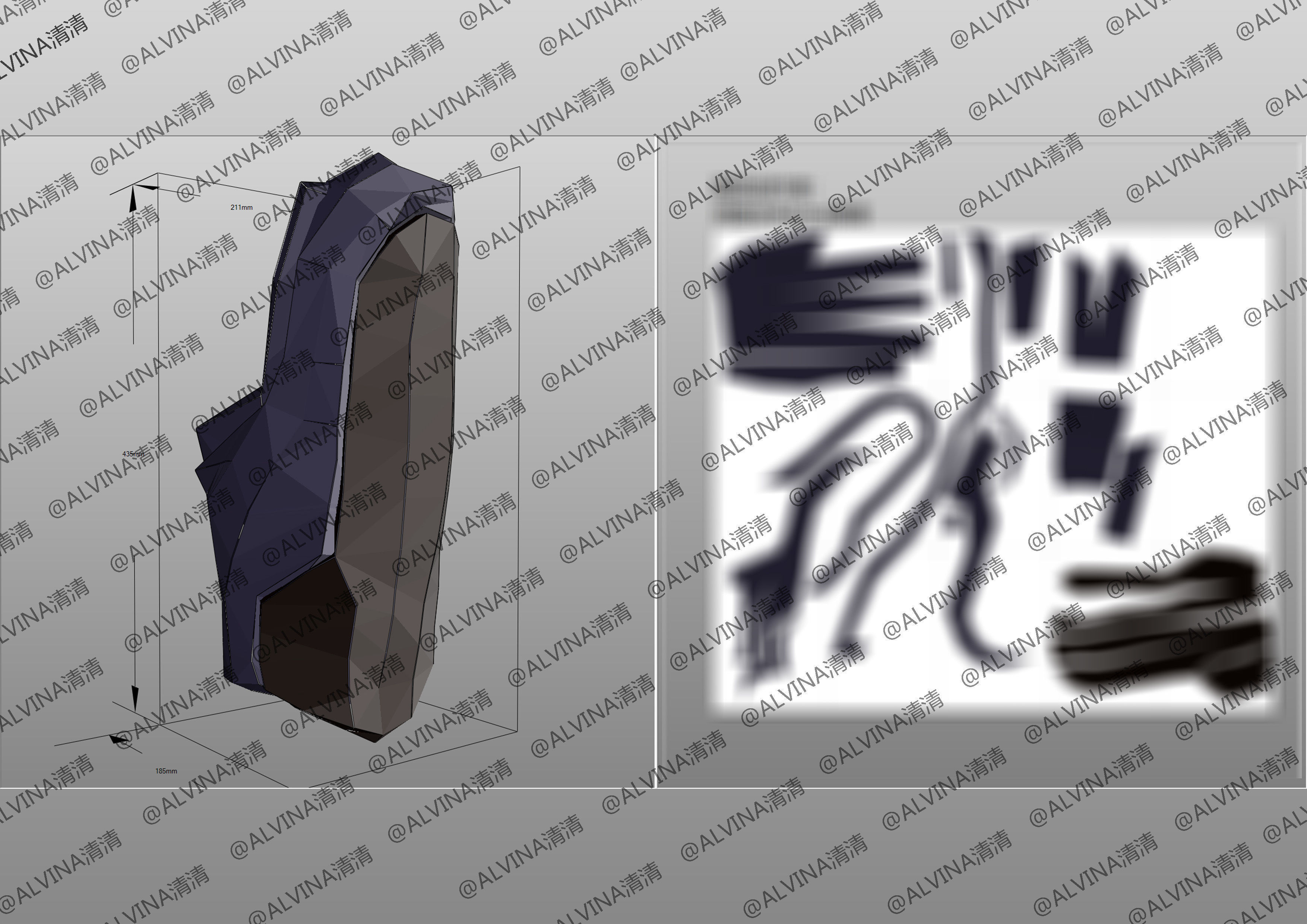 Ultimate PROJECT Zed Armor - DIY Cosplay Pepakura Foam Template Low-poly 3D model_34