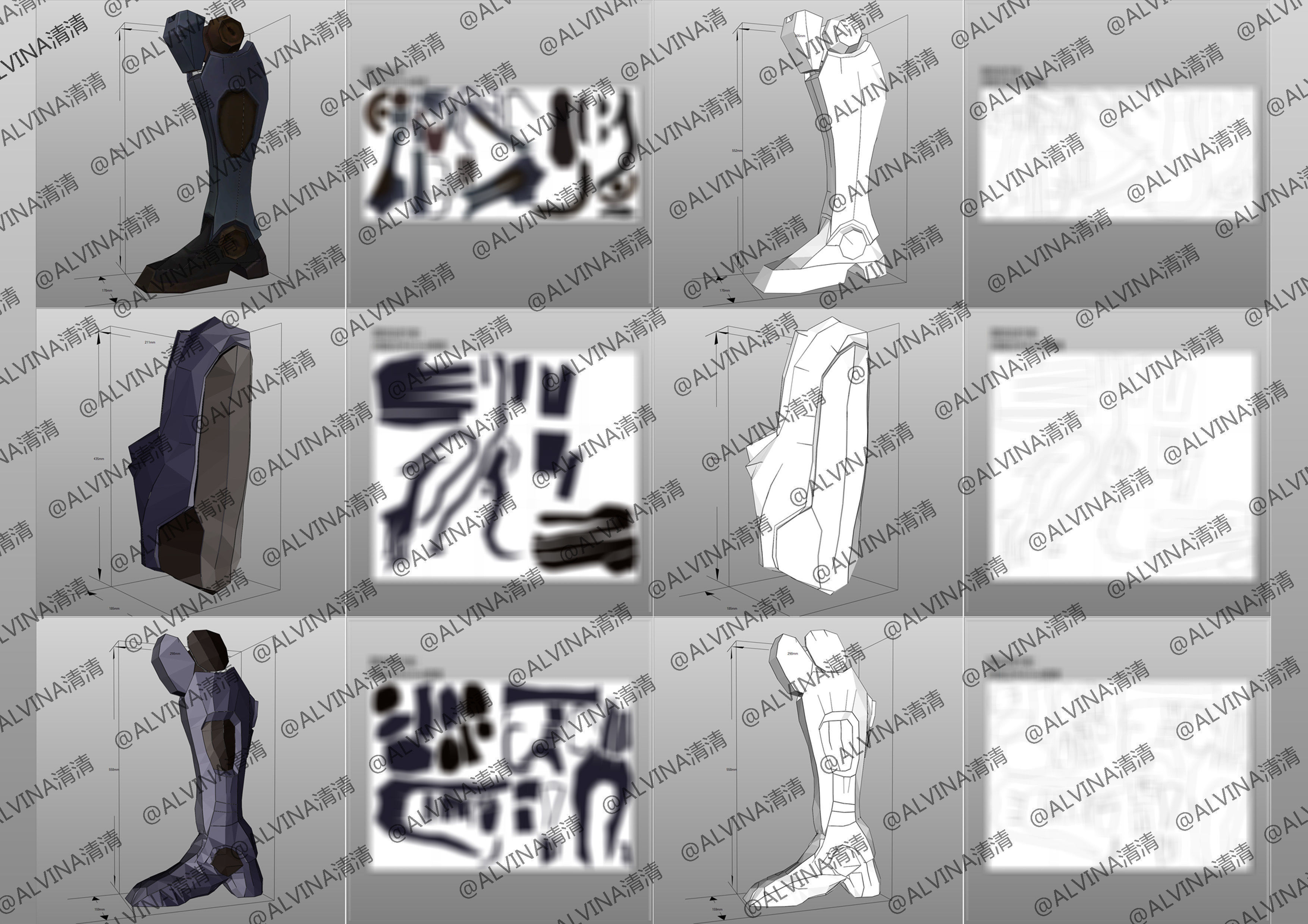 Ultimate PROJECT Zed Armor - DIY Cosplay Pepakura Foam Template Low-poly 3D model_7