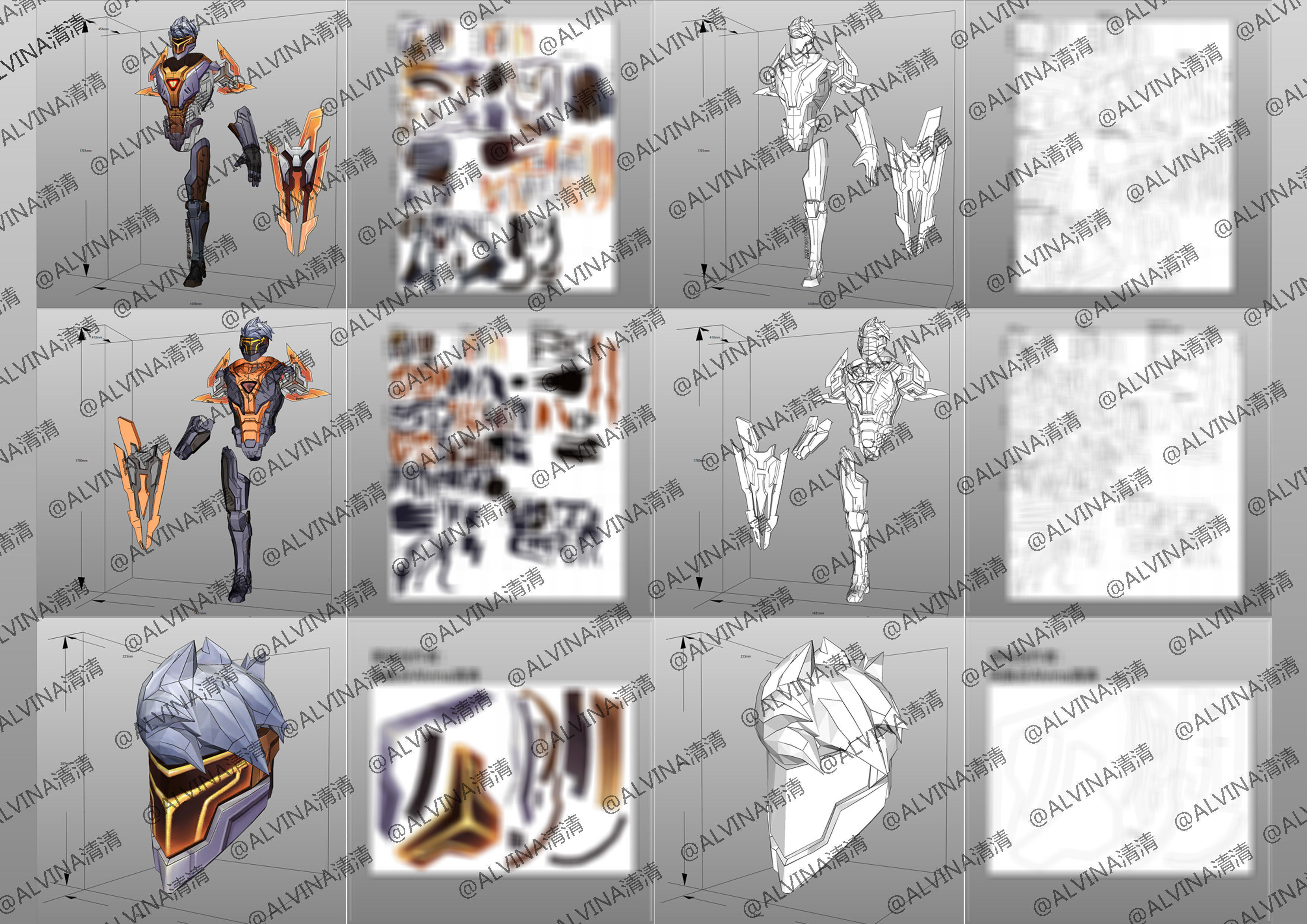 Ultimate PROJECT Zed Armor - DIY Cosplay Pepakura Foam Template Low-poly 3D model_3