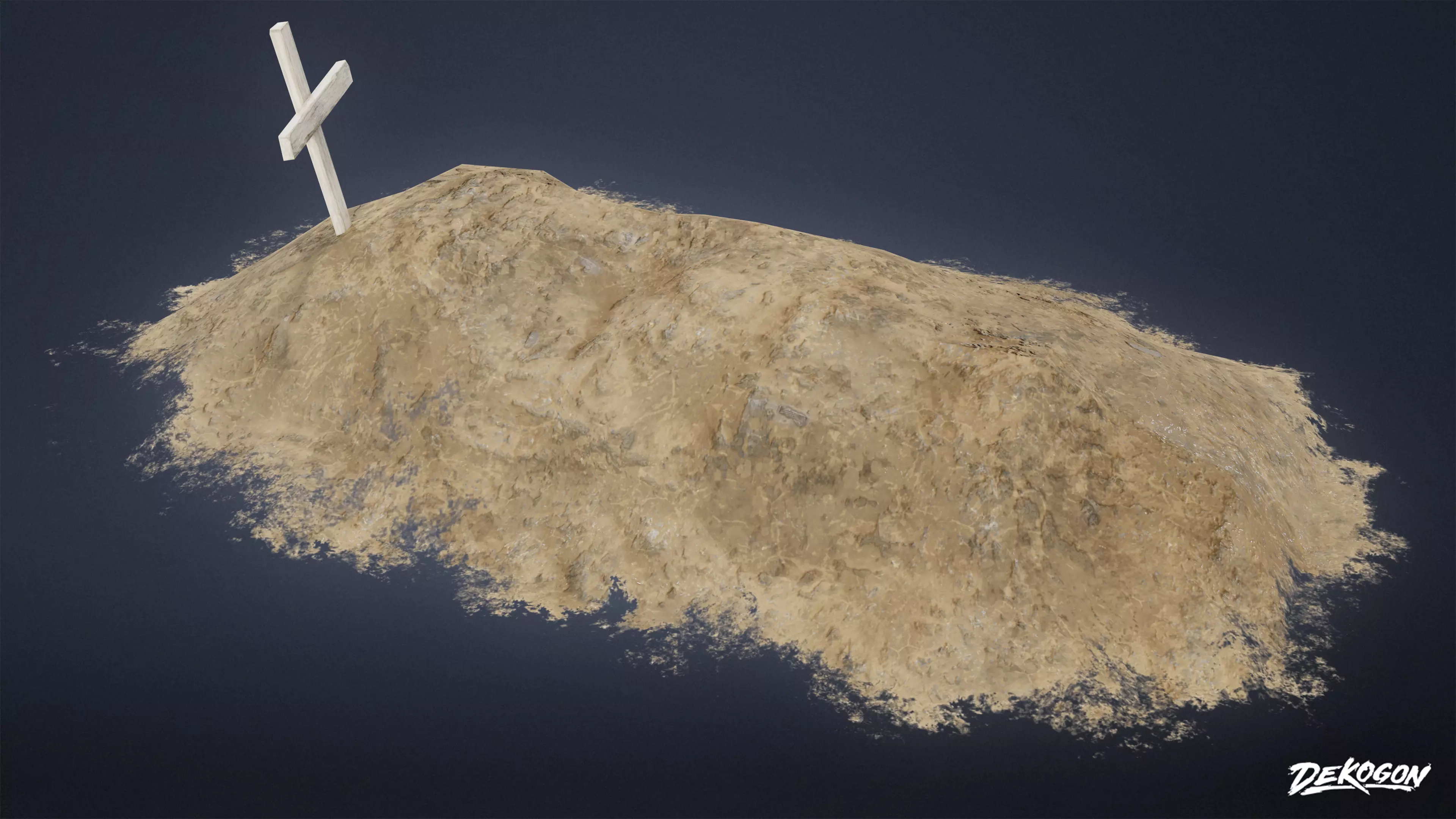 CEMETERY - Grave Pile 02 - LOW POLY Low-poly 3D model_0