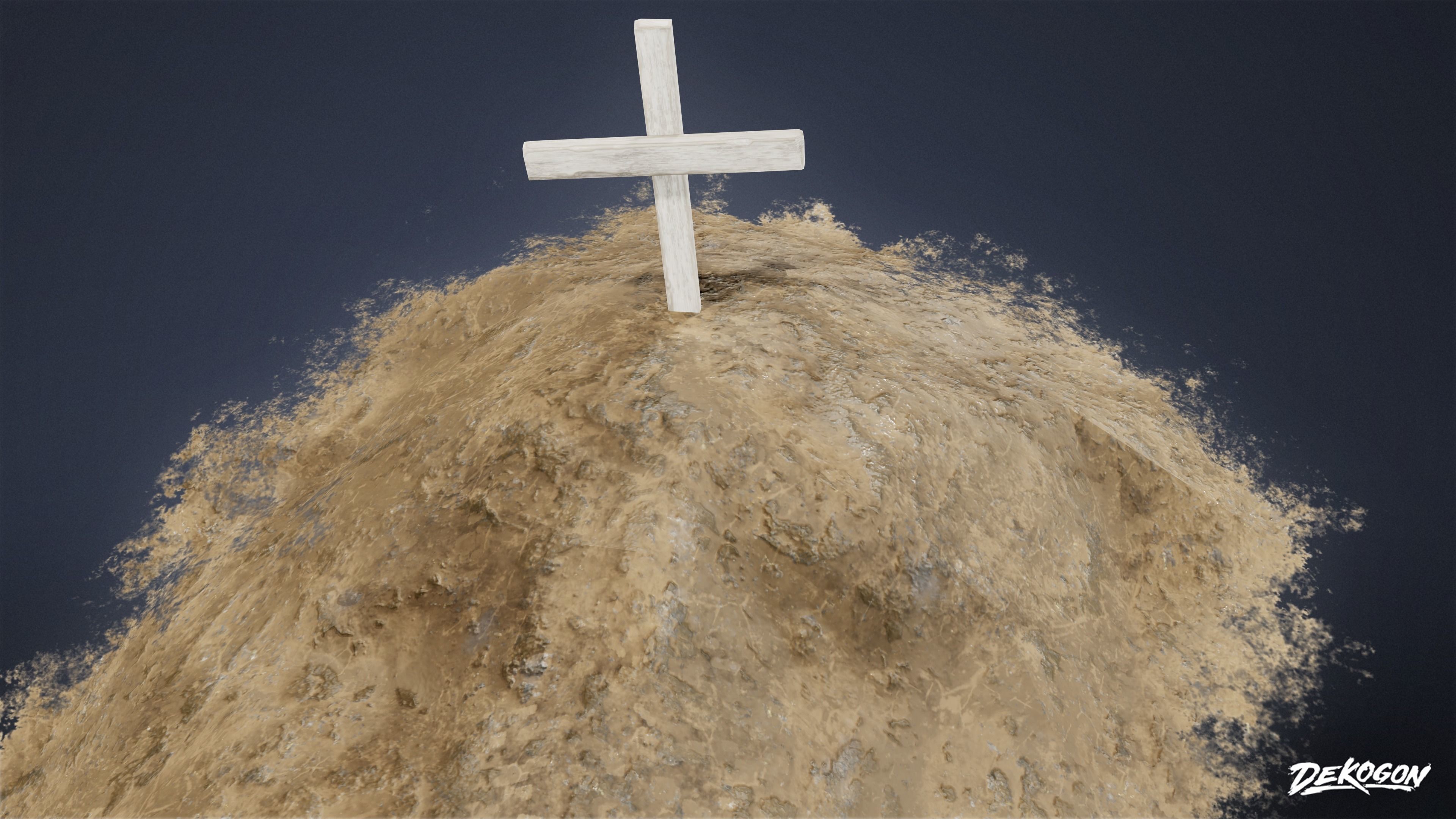 CEMETERY - Grave Pile 02 - LOW POLY Low-poly 3D model_6