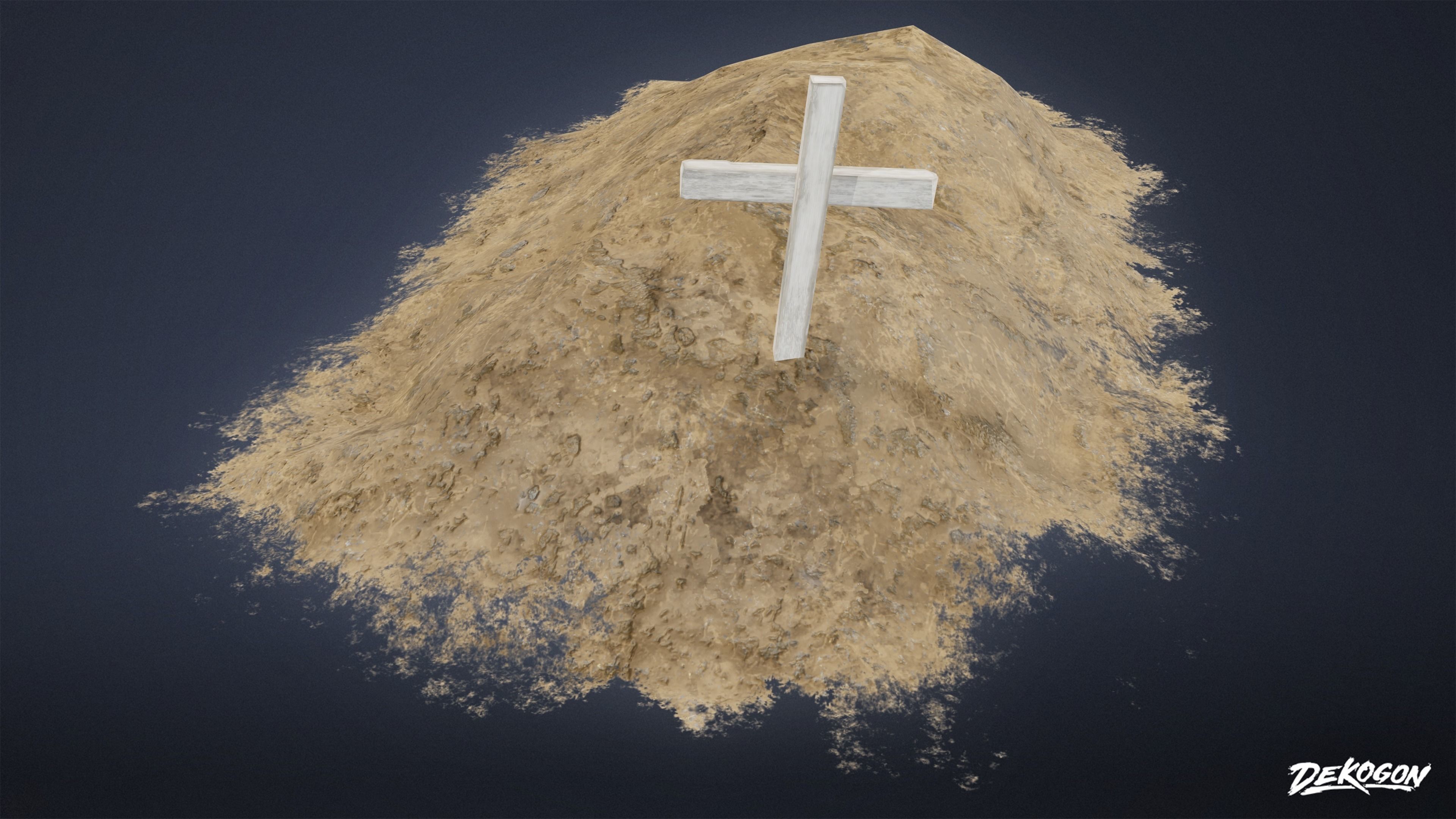 CEMETERY - Grave Pile 02 - LOW POLY Low-poly 3D model_3