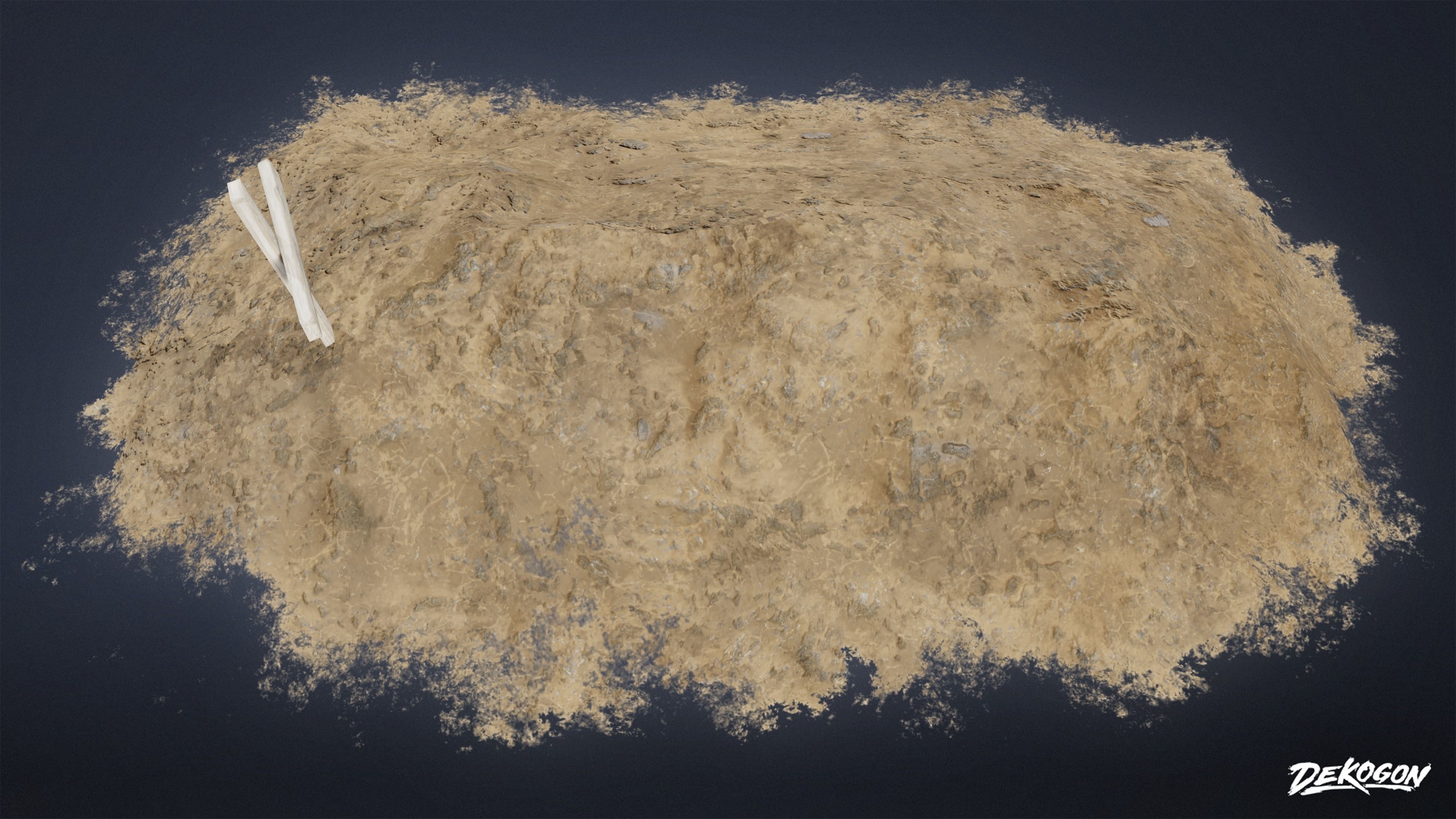 CEMETERY - Grave Pile 02 - LOW POLY Low-poly 3D model_2