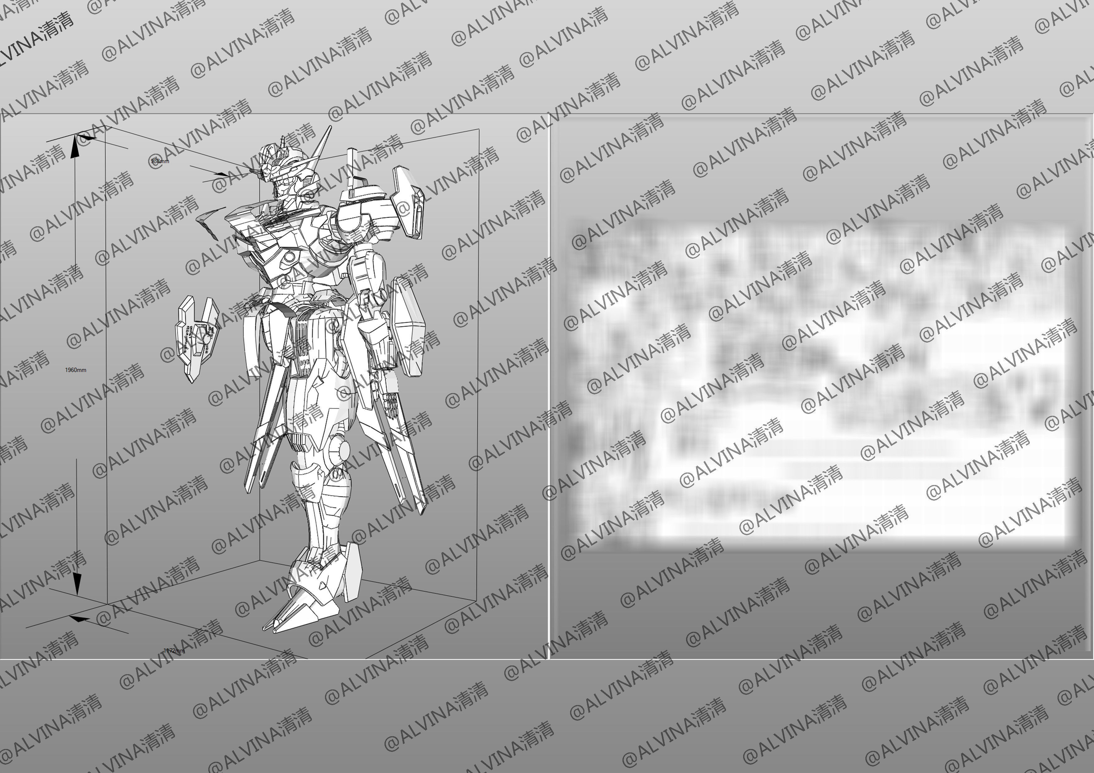 GUNDAM AERIAL Armor - DIY Cosplay Pepakura Foam Template Low-poly 3D model_10