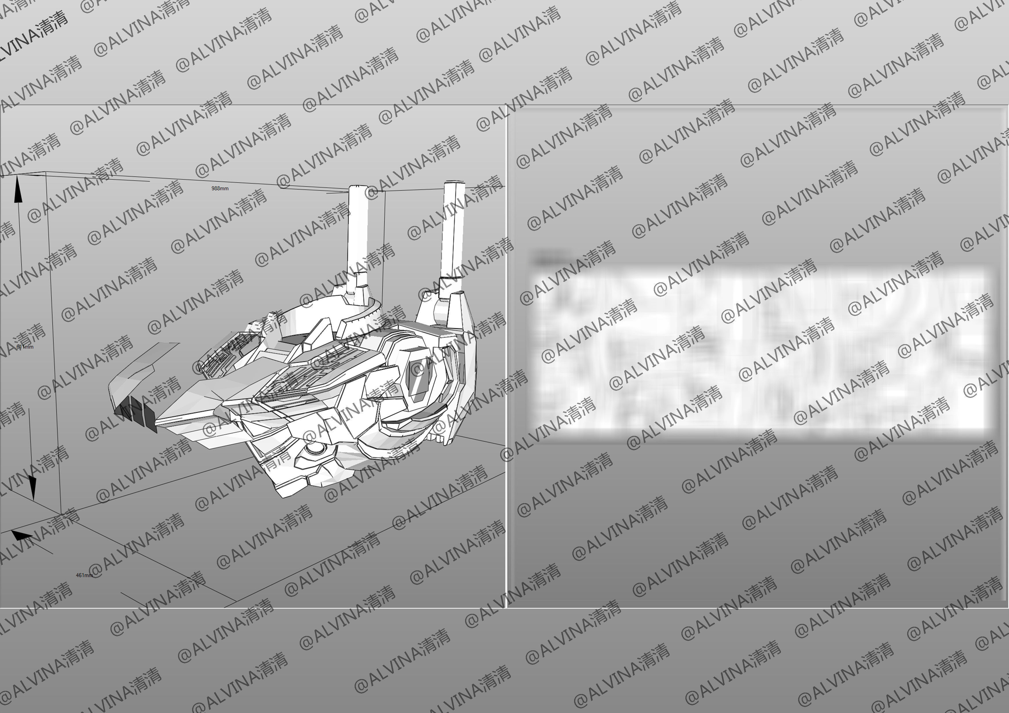 GUNDAM AERIAL Armor - DIY Cosplay Pepakura Foam Template Low-poly 3D model_16