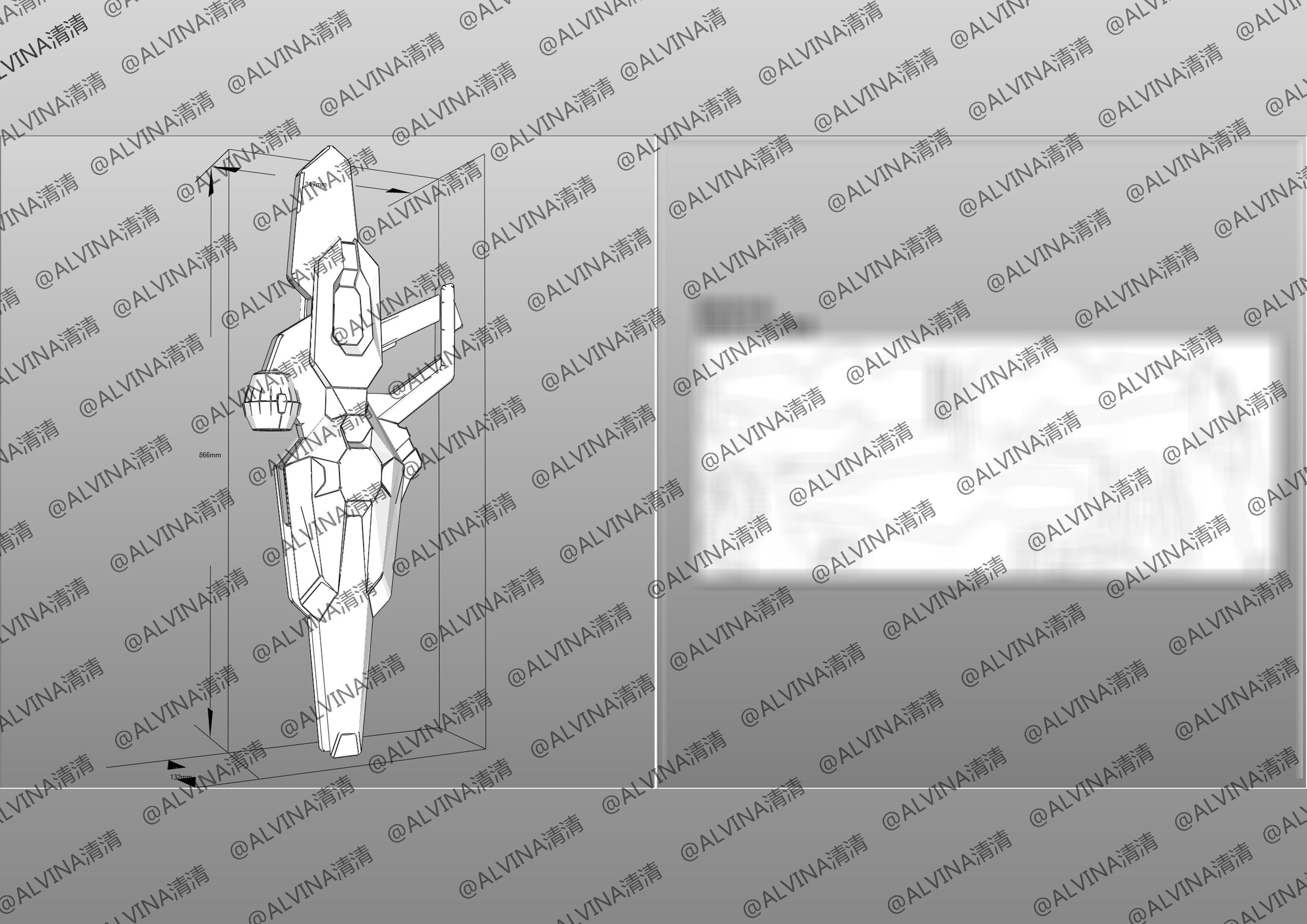 GUNDAM AERIAL Armor - DIY Cosplay Pepakura Foam Template Low-poly 3D model_42