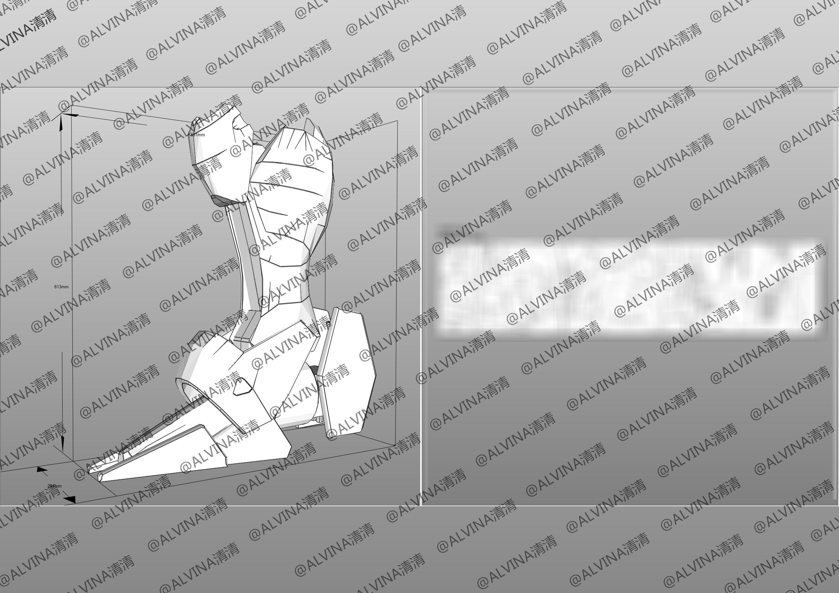 GUNDAM AERIAL Armor - DIY Cosplay Pepakura Foam Template Low-poly 3D model_38