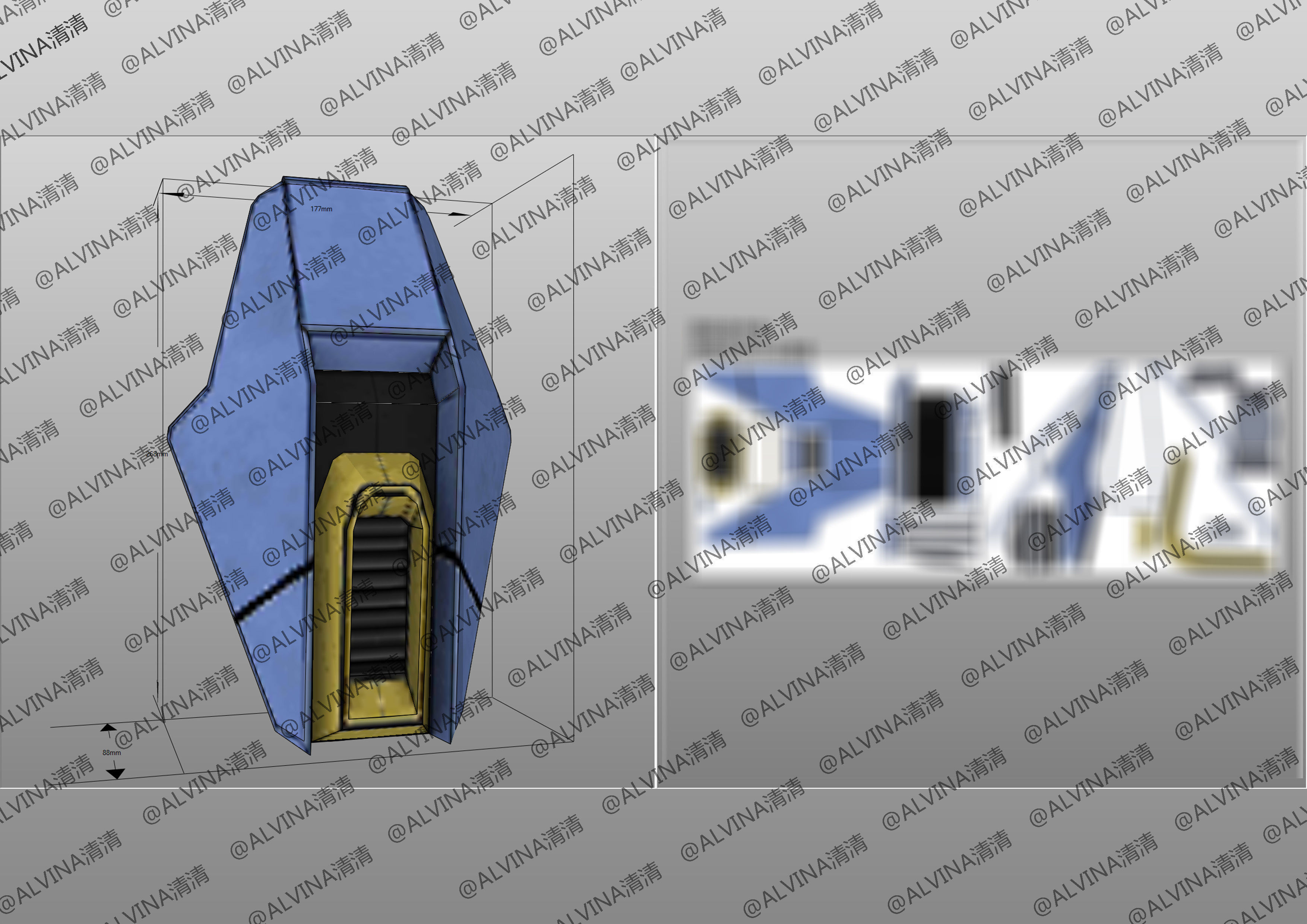 GUNDAM AERIAL Armor - DIY Cosplay Pepakura Foam Template Low-poly 3D model_23