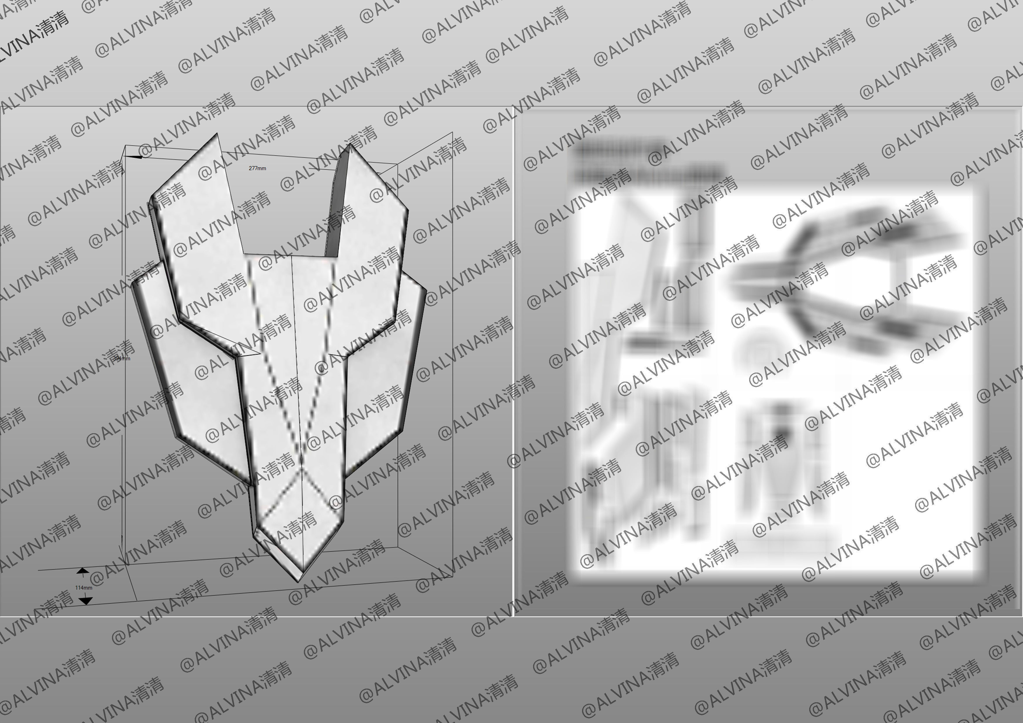 GUNDAM AERIAL Armor - DIY Cosplay Pepakura Foam Template Low-poly 3D model_31