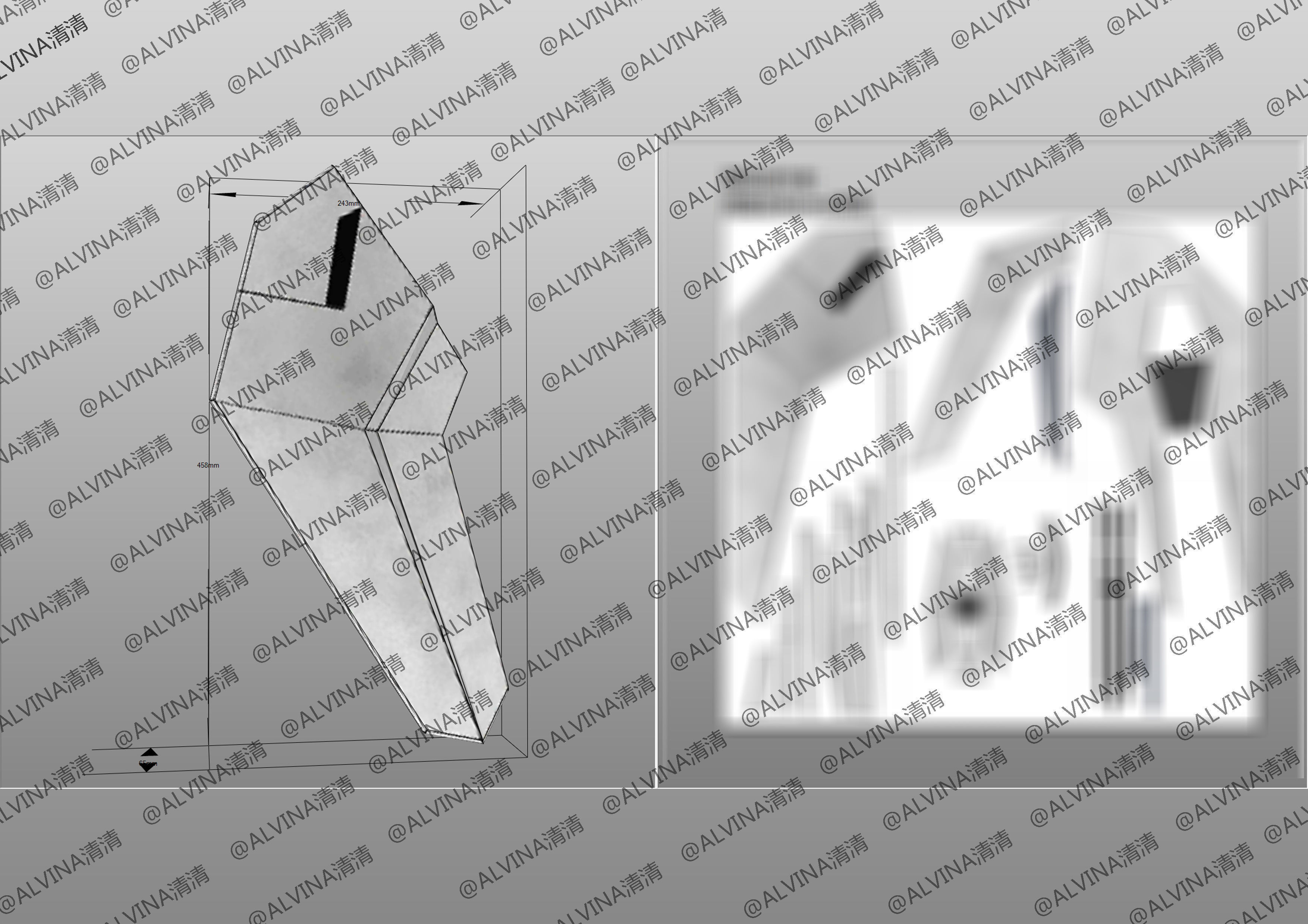 GUNDAM AERIAL Armor - DIY Cosplay Pepakura Foam Template Low-poly 3D model_35