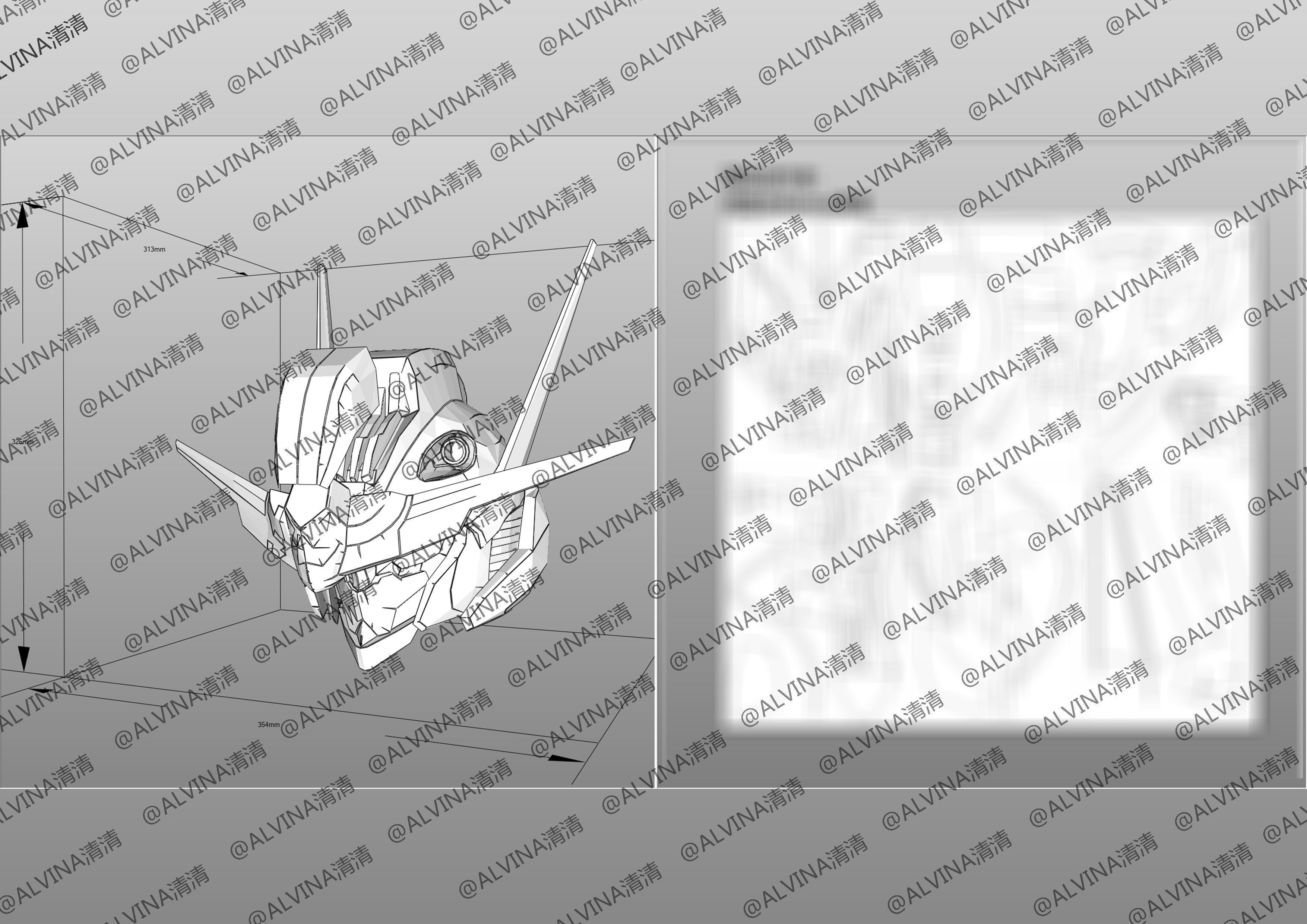 GUNDAM AERIAL Armor - DIY Cosplay Pepakura Foam Template Low-poly 3D model_12
