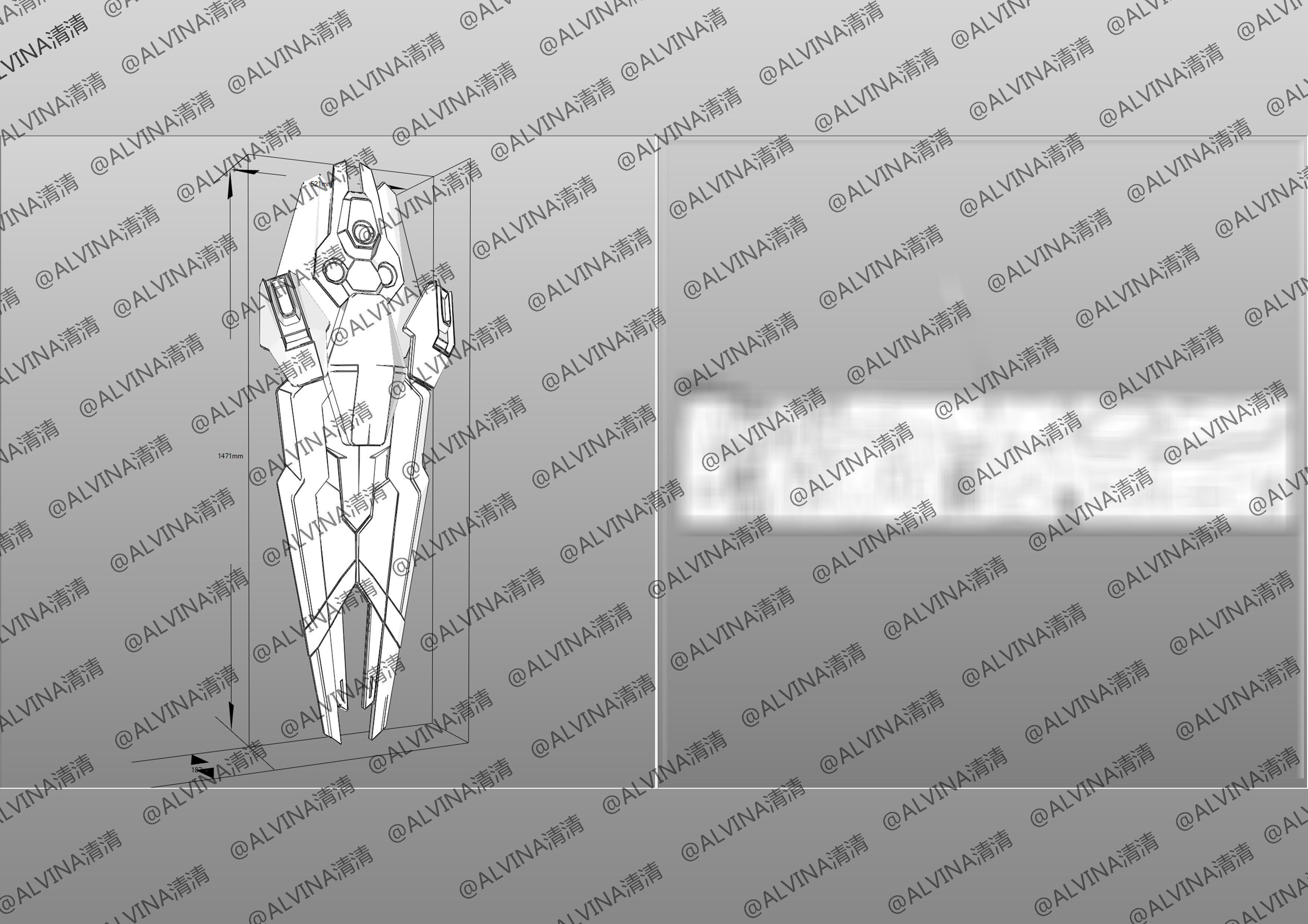 GUNDAM AERIAL Armor - DIY Cosplay Pepakura Foam Template Low-poly 3D model_40