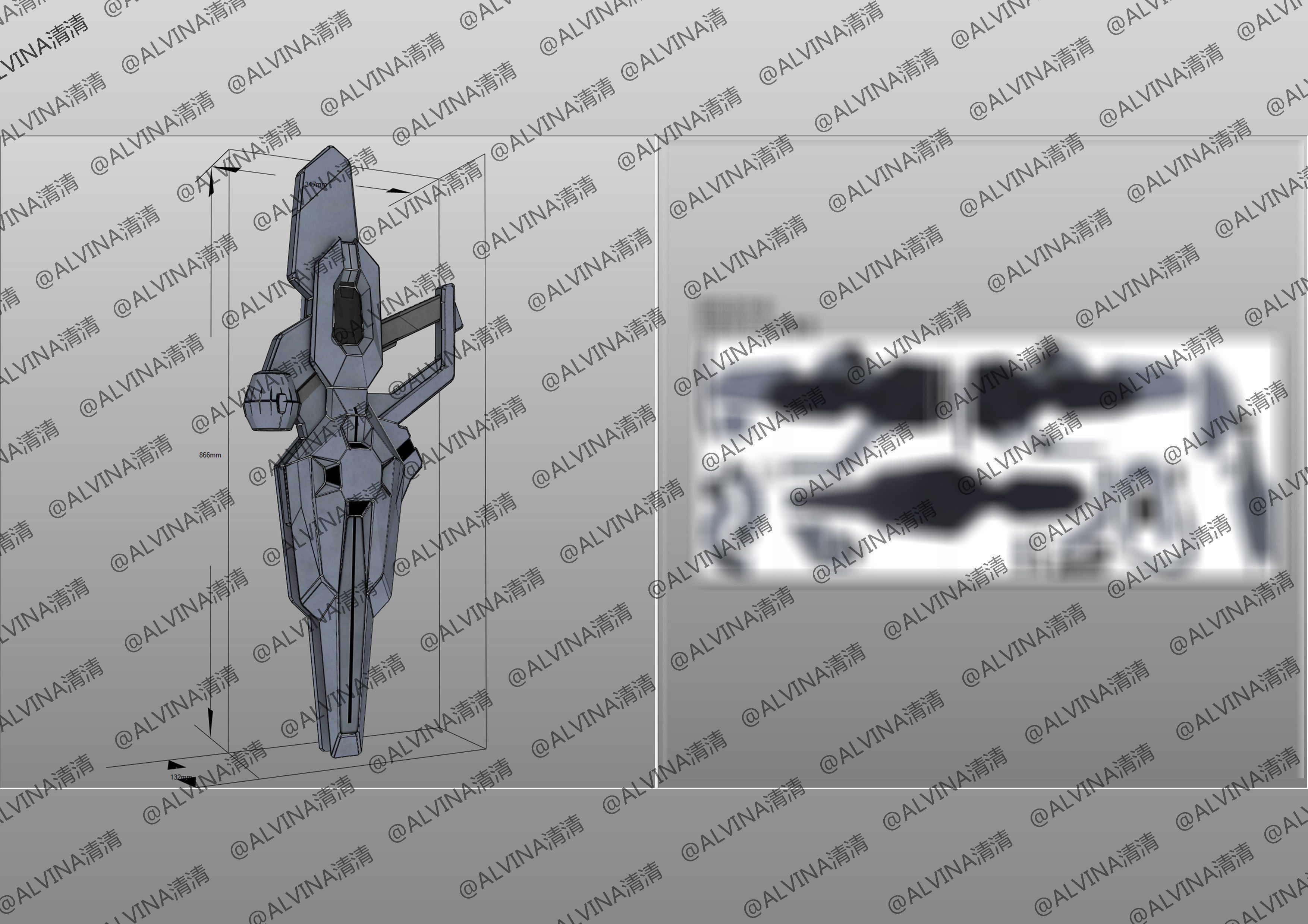 GUNDAM AERIAL Armor - DIY Cosplay Pepakura Foam Template Low-poly 3D model_41