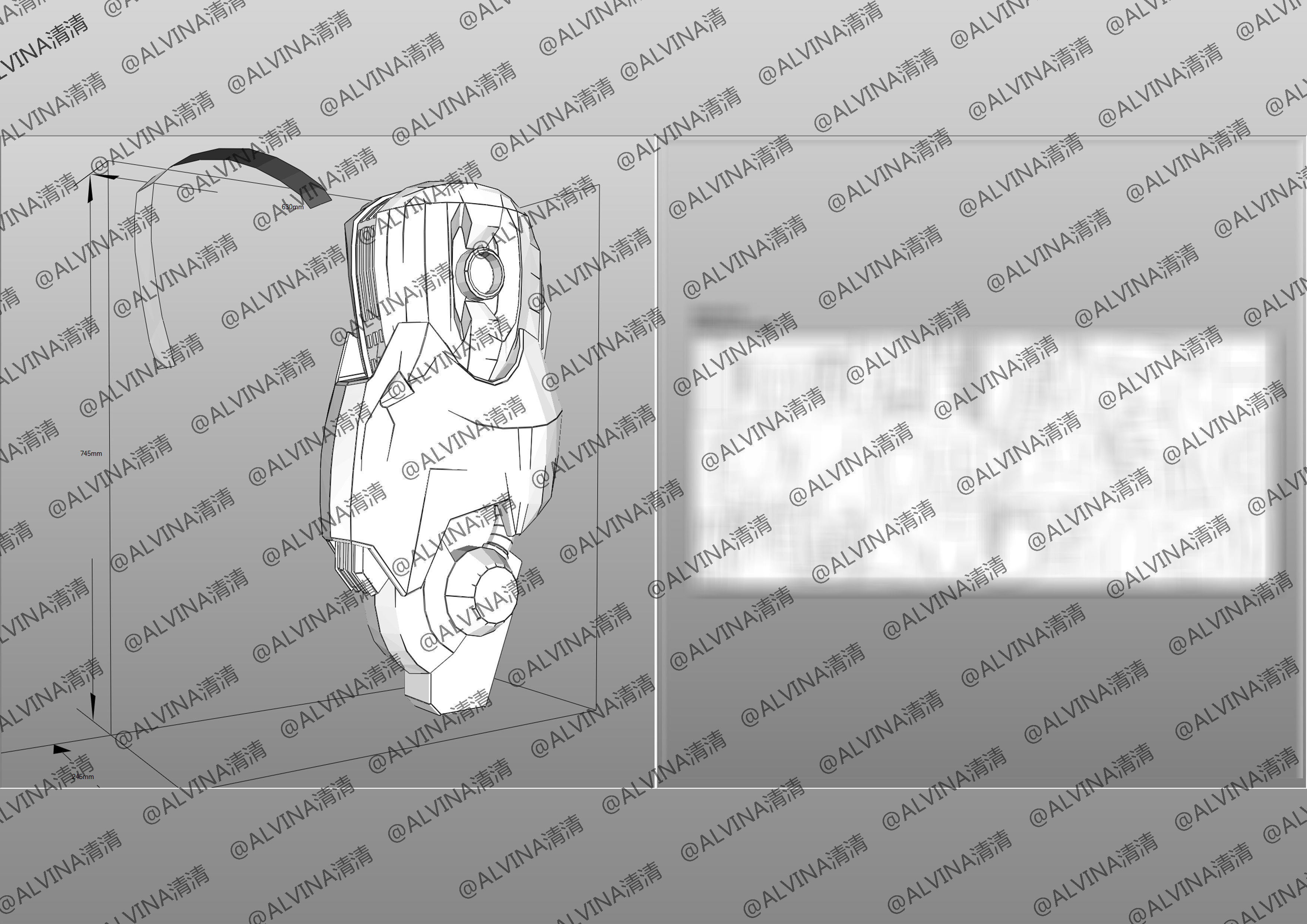 GUNDAM AERIAL Armor - DIY Cosplay Pepakura Foam Template Low-poly 3D model_34