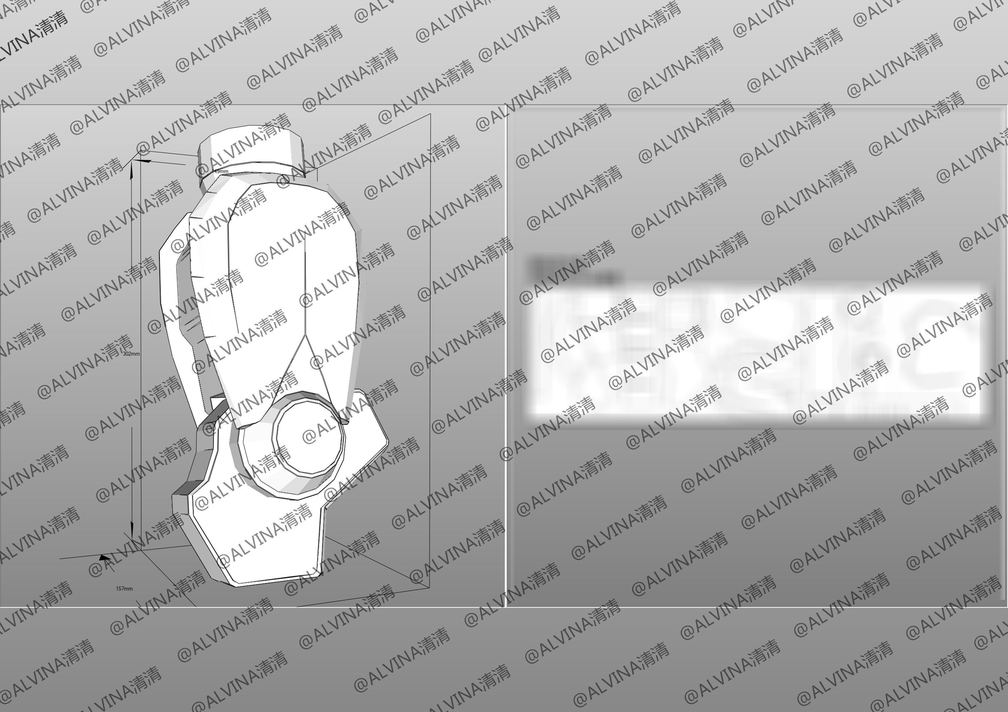 GUNDAM AERIAL Armor - DIY Cosplay Pepakura Foam Template Low-poly 3D model_26