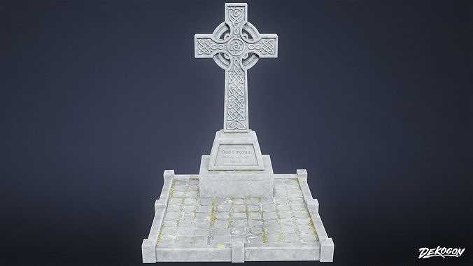 CEMETERY - Grave Site 01 - LOW POLY Low-poly 3D model