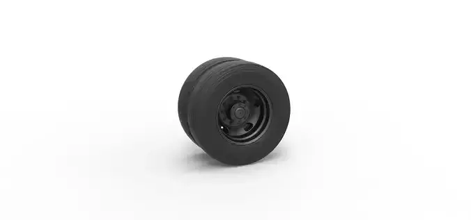 5 Hole rear double wheel of Vintage School bus Scale 1 to 25