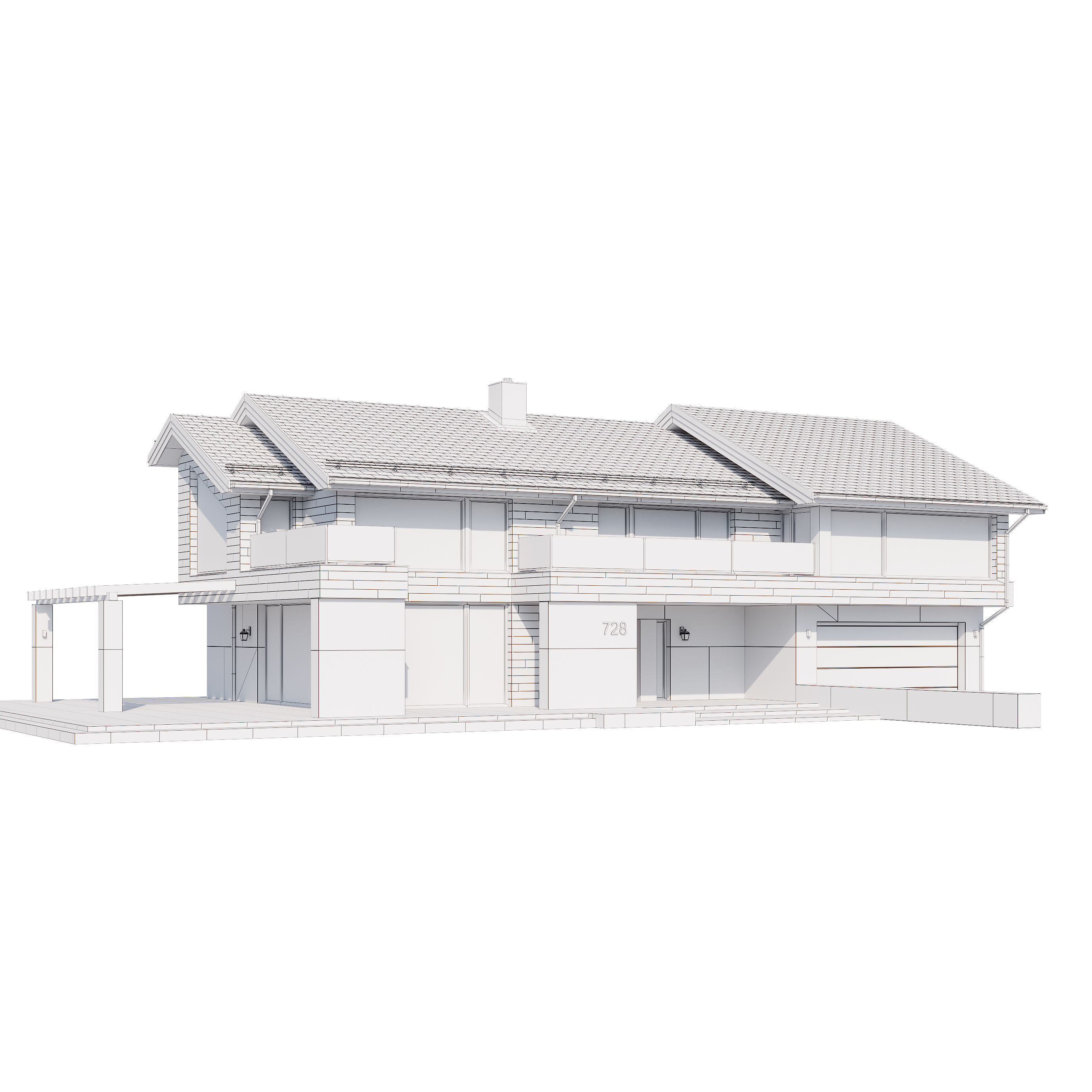 Modern house V87 3D model_15