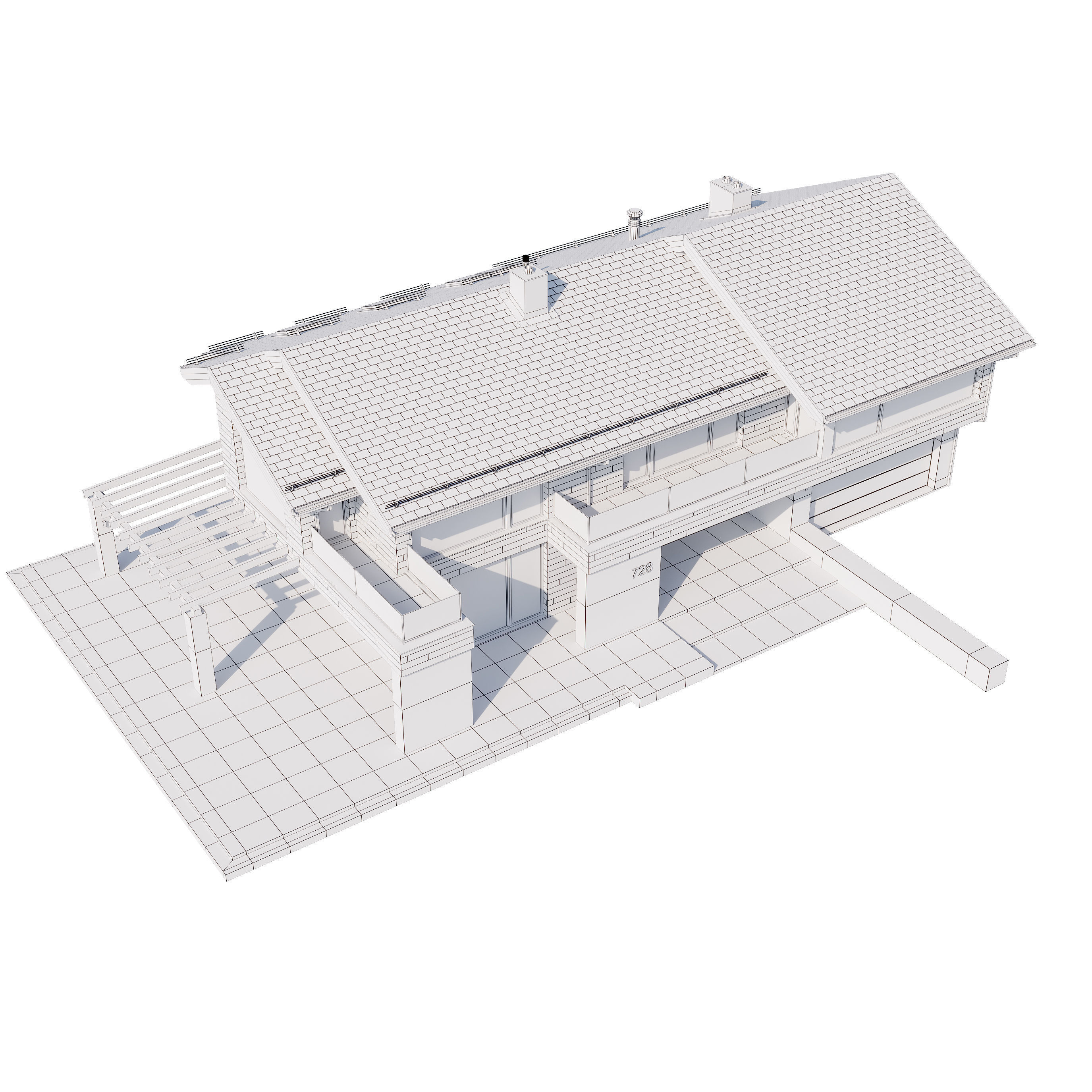Modern house V87 3D model_23