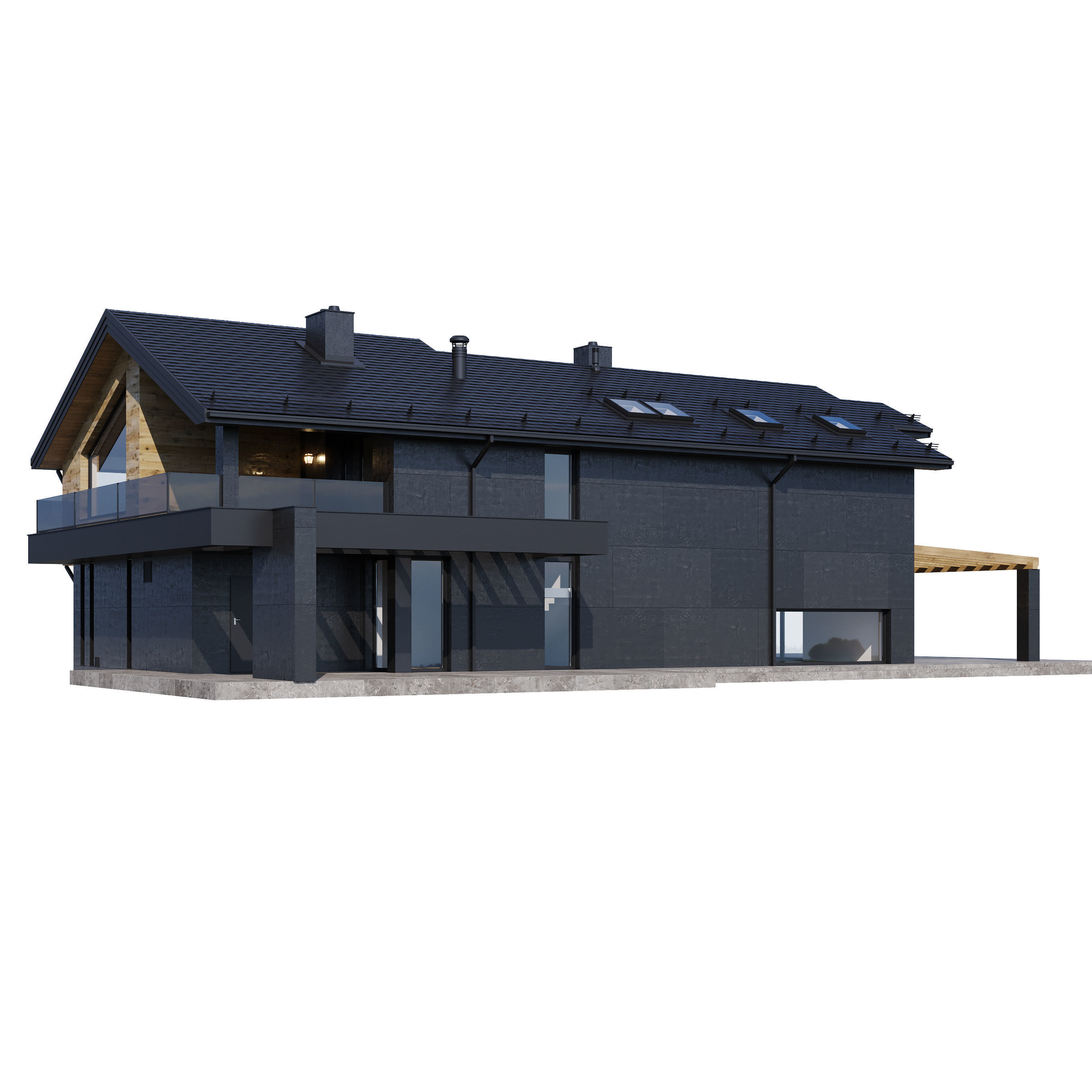 Modern house V87 3D model_3