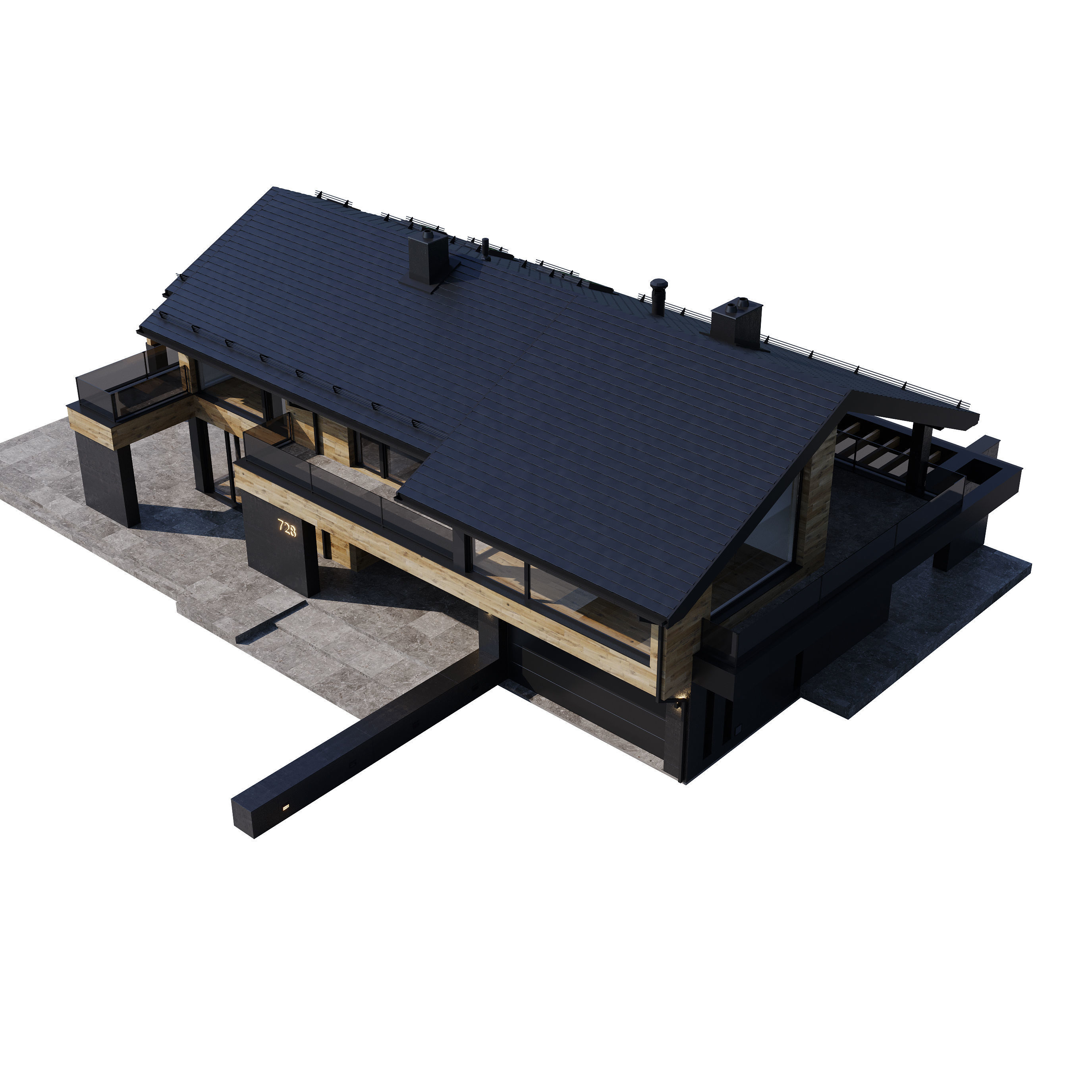Modern house V87 3D model_11