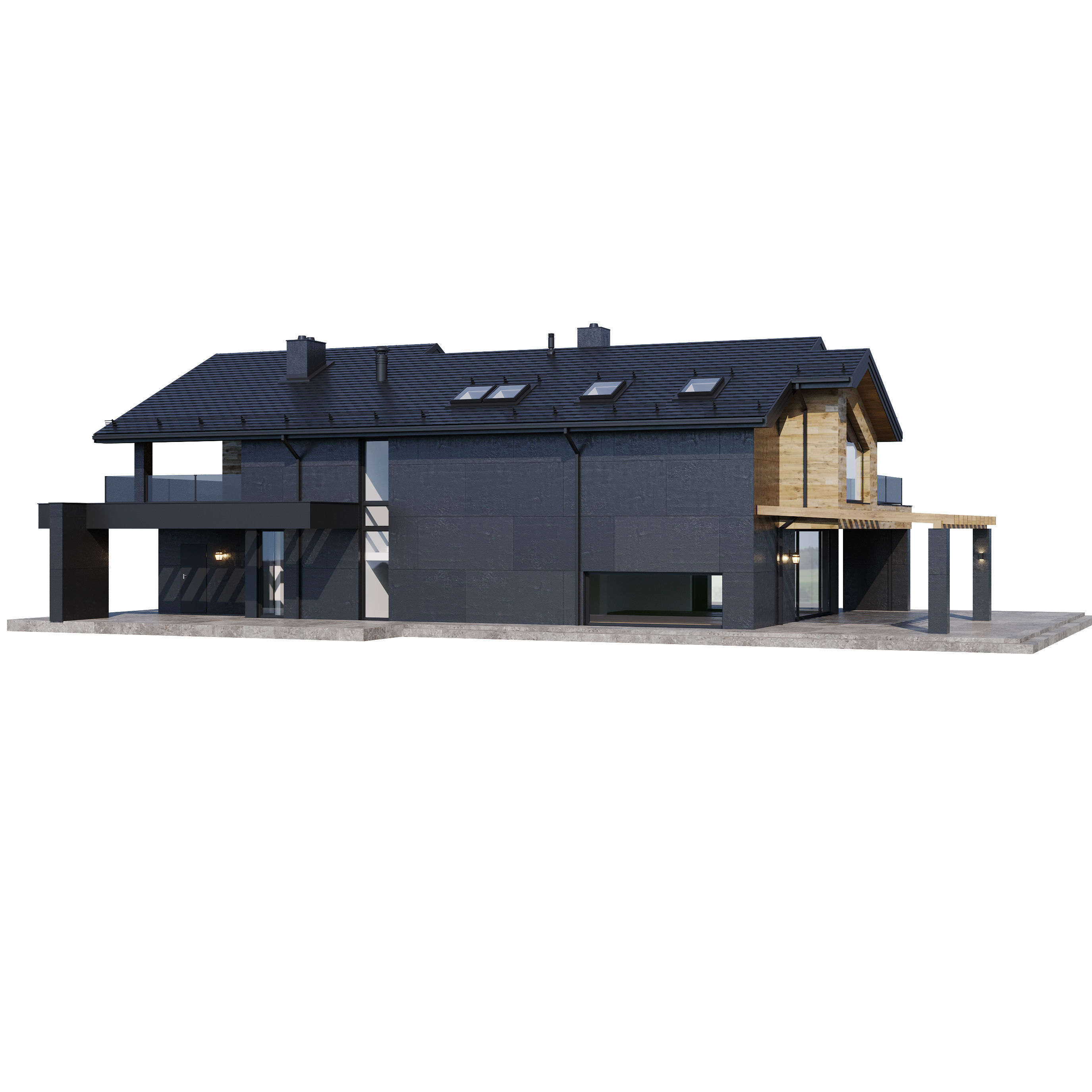 Modern house V87 3D model_4
