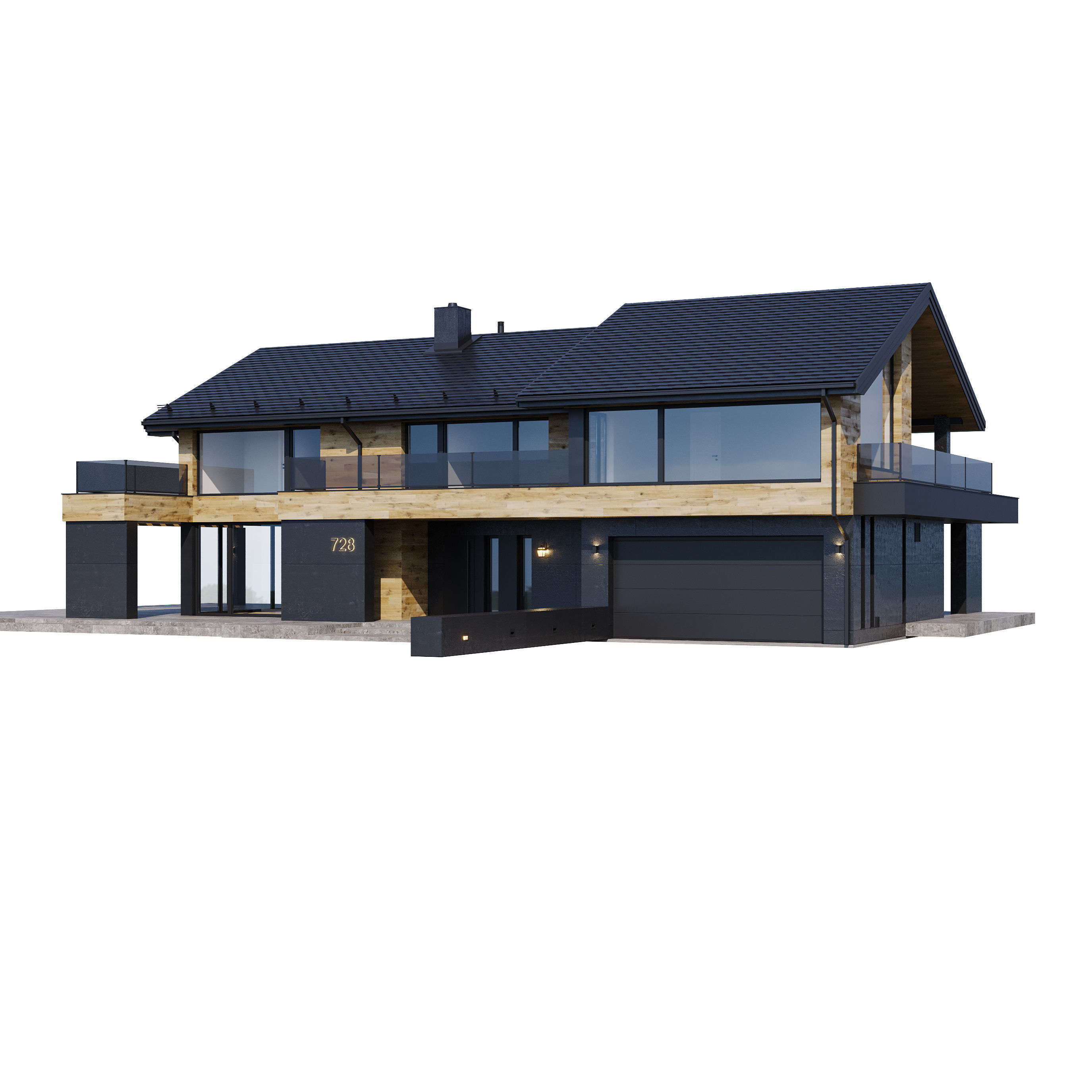Modern house V87 3D model_5
