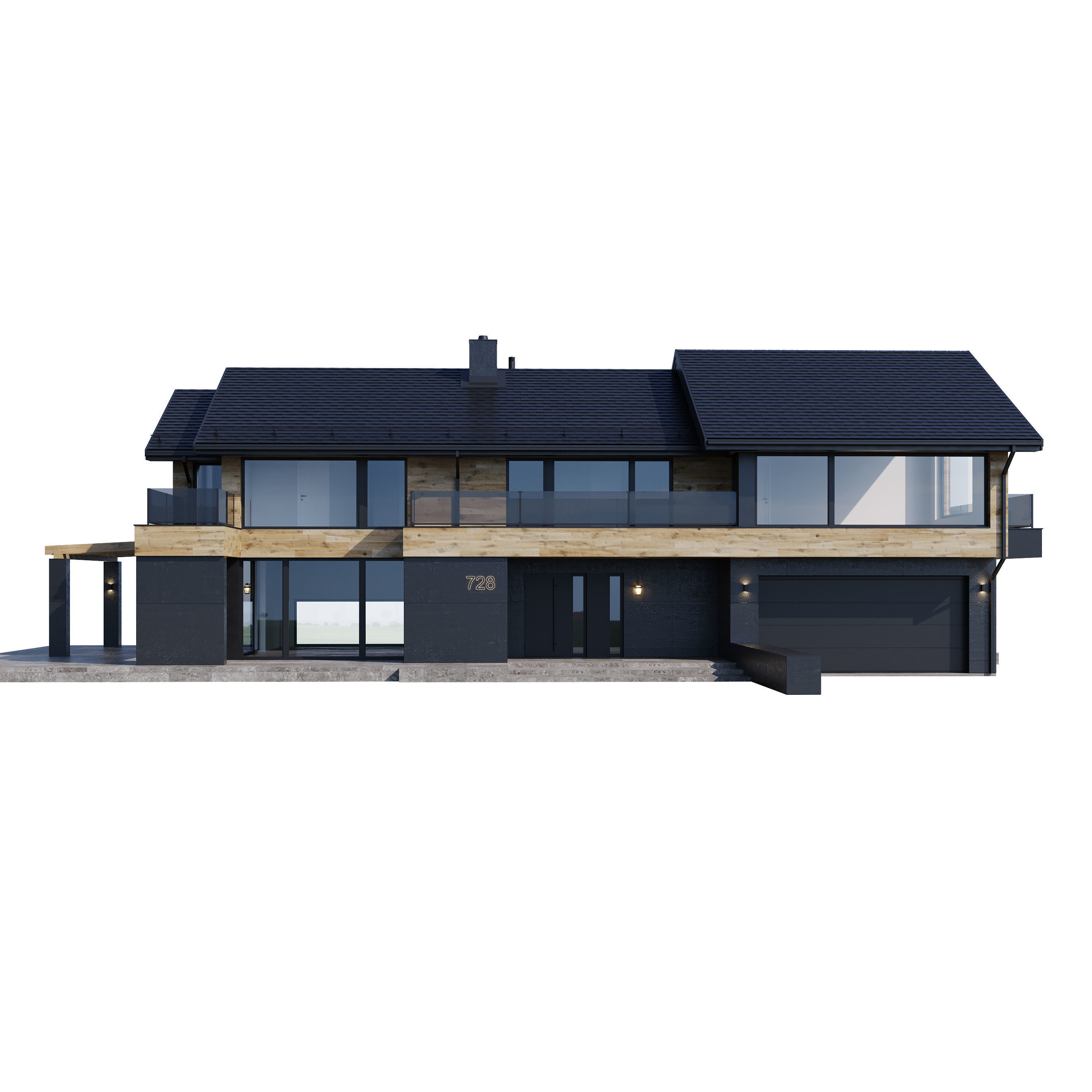 Modern house V87 3D model_6