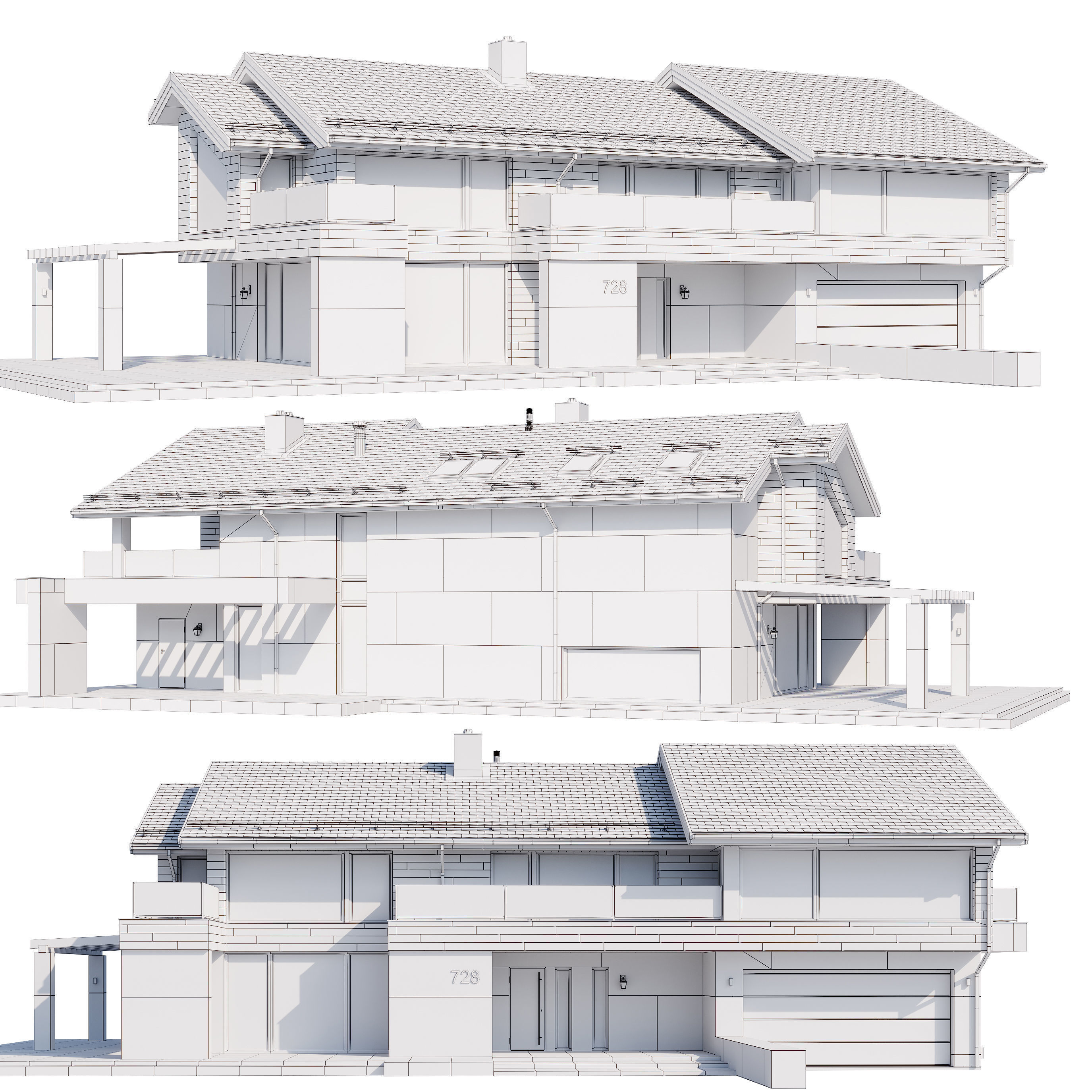 Modern house V87 3D model_14
