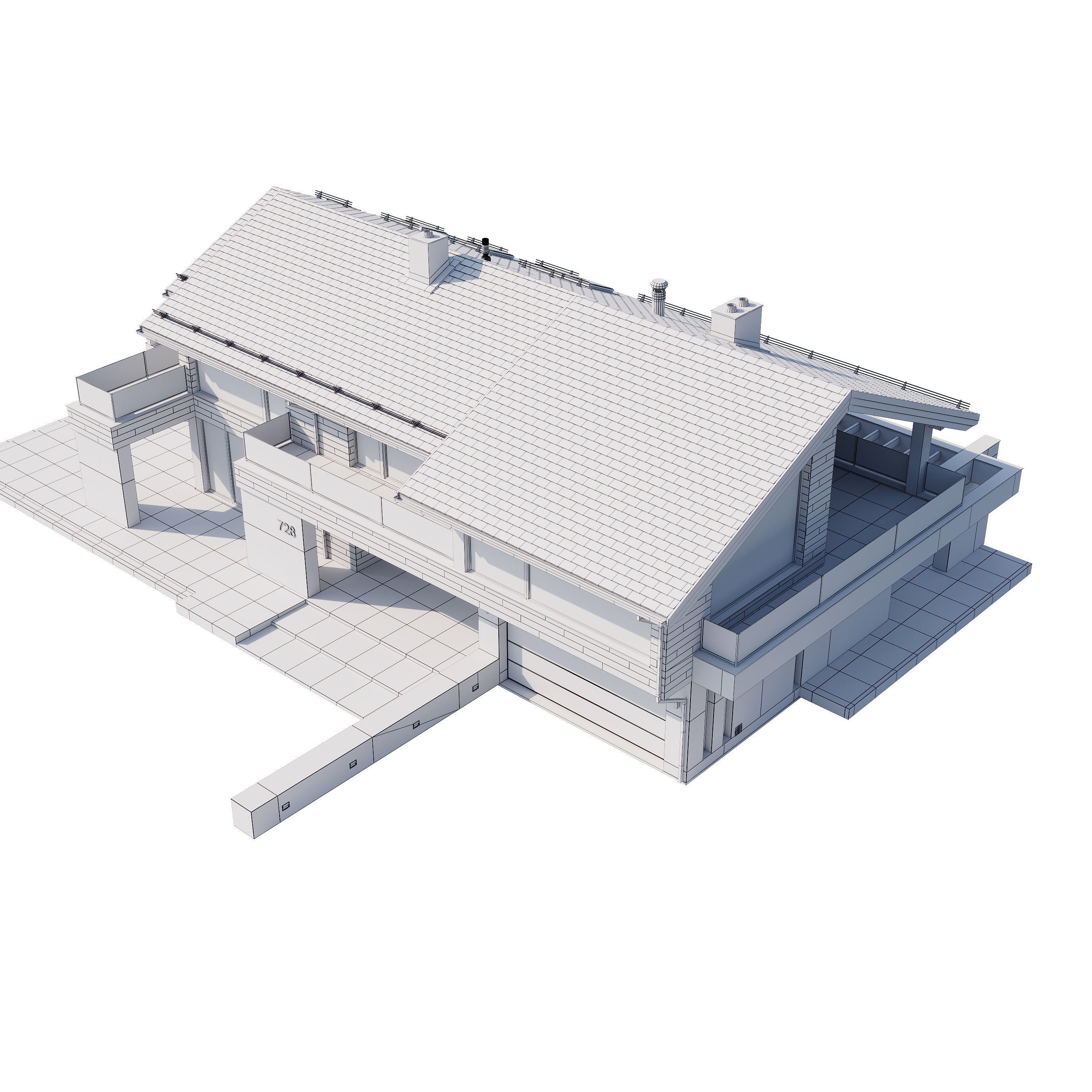 Modern house V87 3D model_24