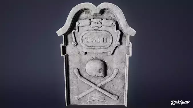 CEMETERY - Gravestone 07 - LOW POLY