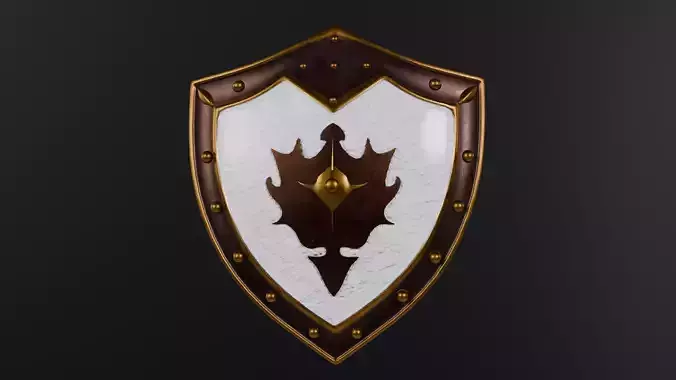 Medieval sheild Low-poly 3D model