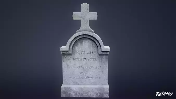 CEMETERY - Gravestone 08 - LOW POLY
