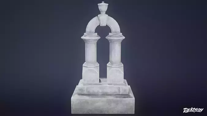 CEMETERY - Gravestone 09 - LOW POLY