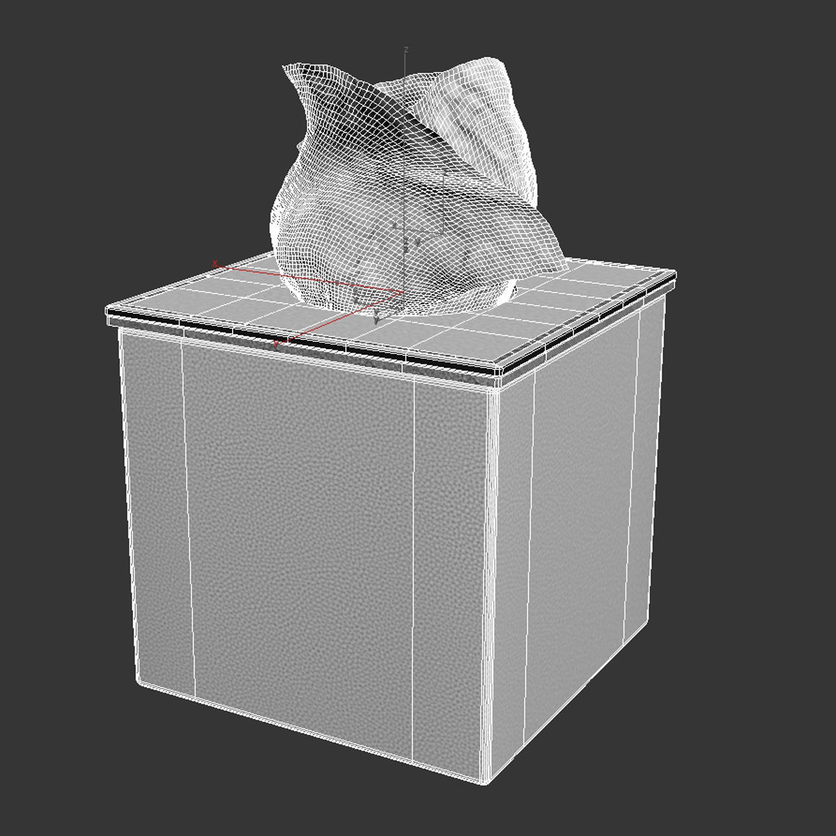 AURI NAVY LEATHER TISSUE BOX 3D model_6